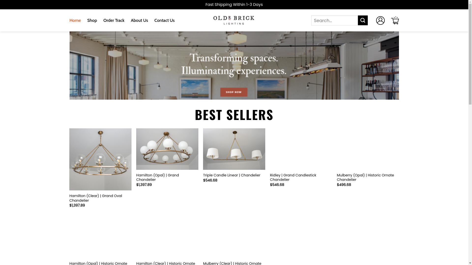 website screenshot of https://topoldebricklighting.shop/