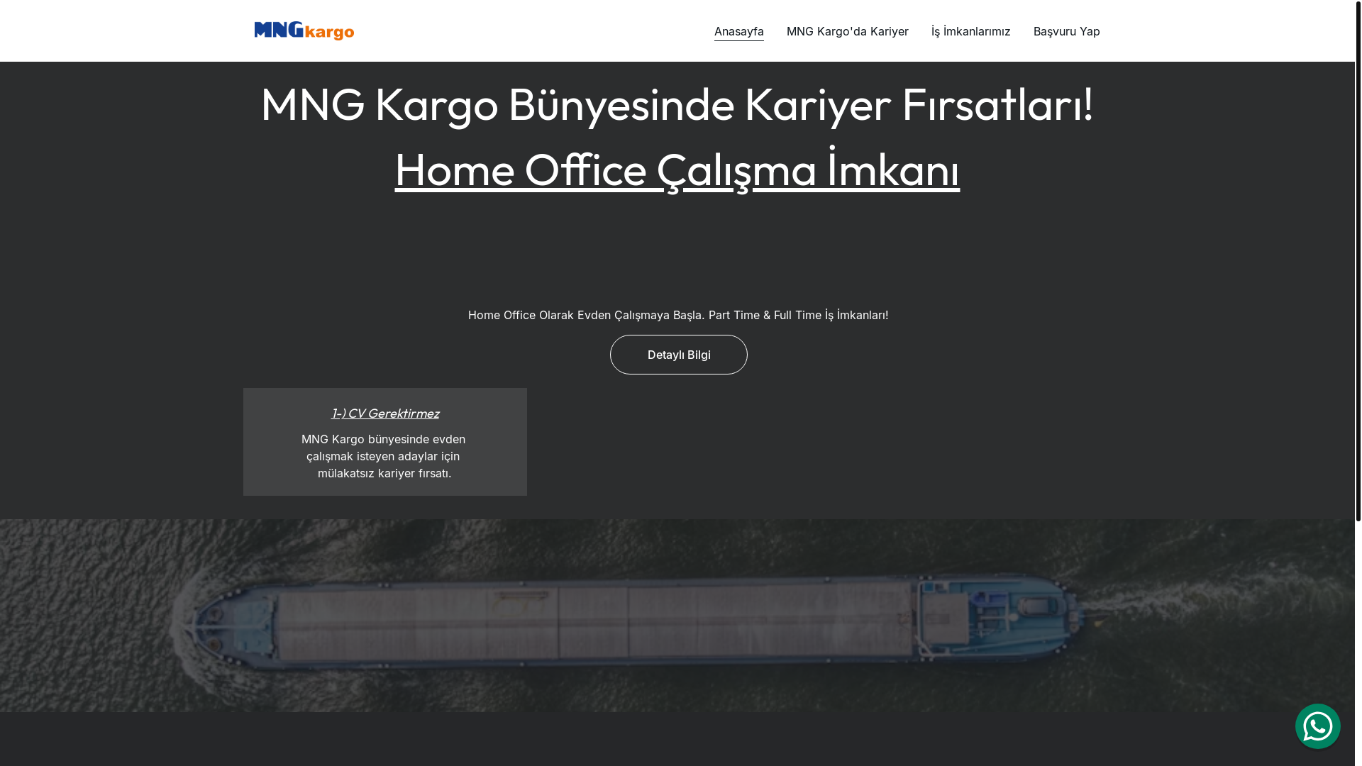 website screenshot of https://mngkargodakariyer.space/