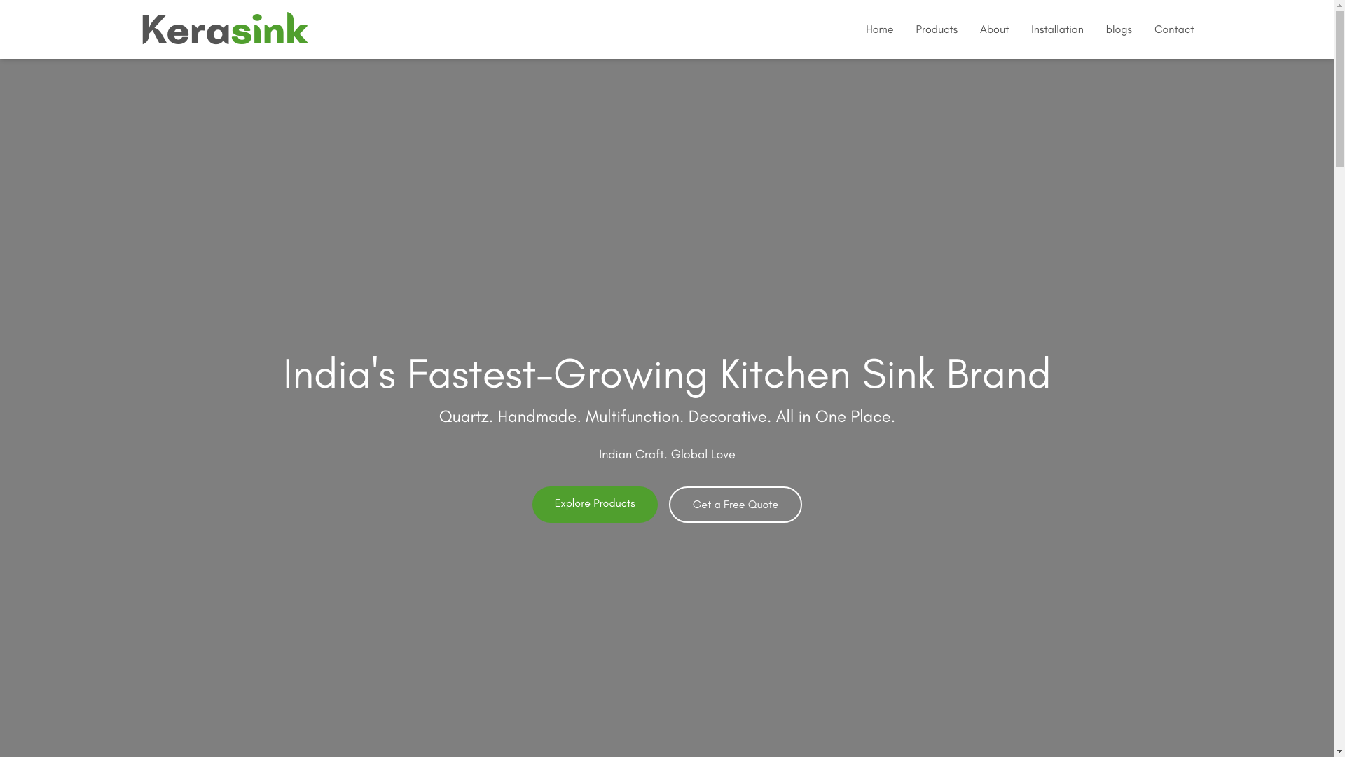 website screenshot of https://kerasink.com/