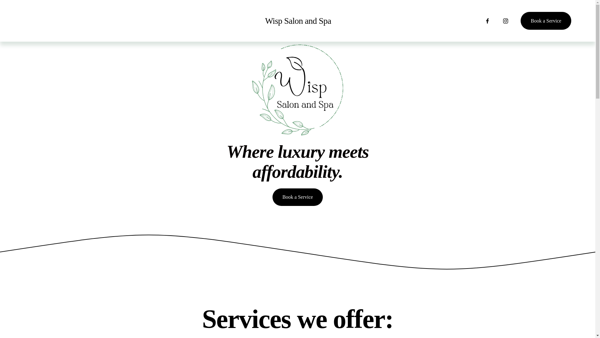 website screenshot of https://wispsalonandspa.com/