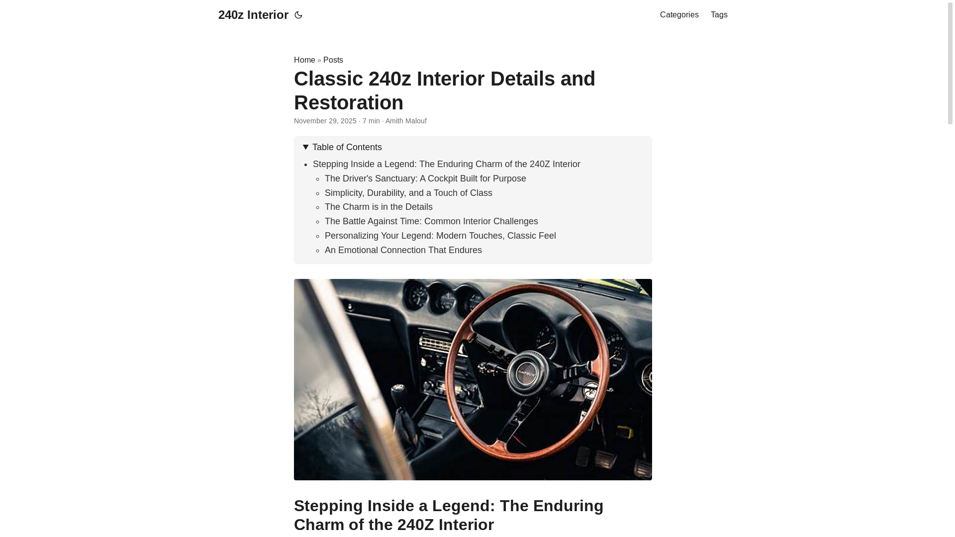 website screenshot of https://240zinterior.pages.dev/