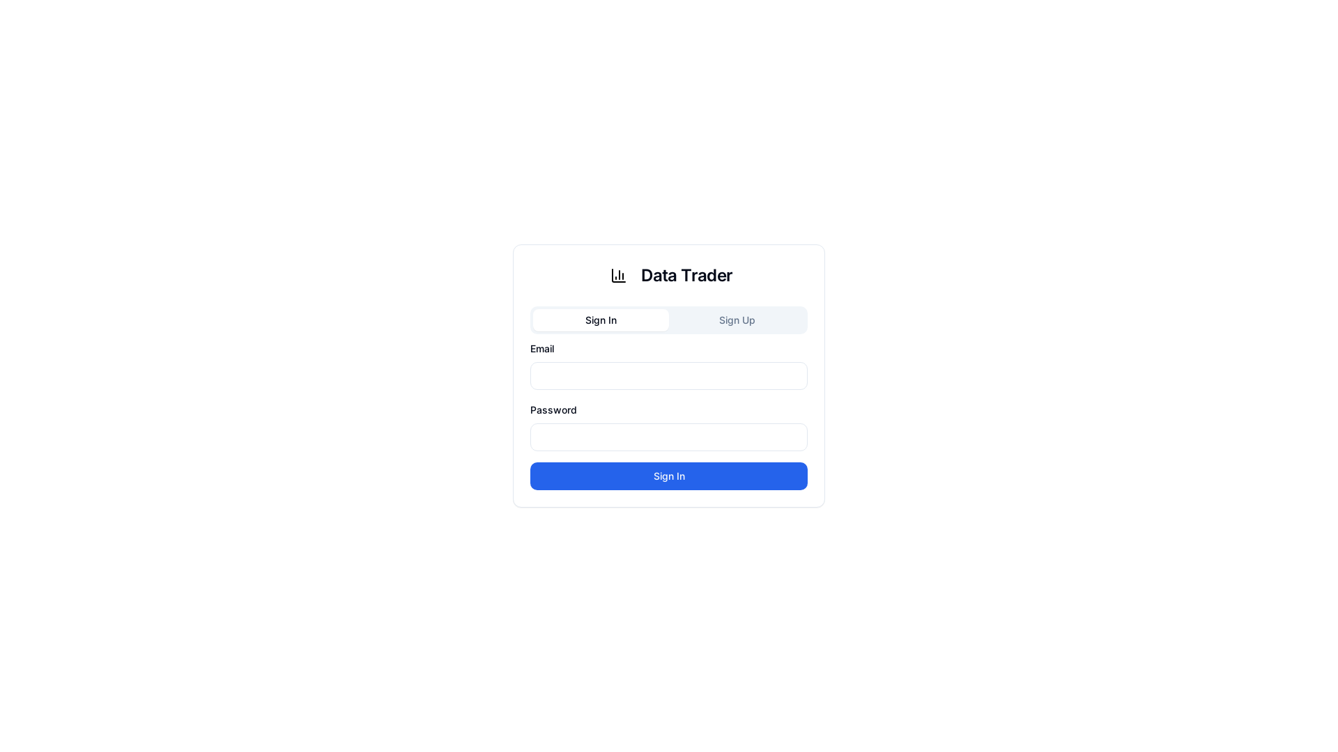 website screenshot of https://data-trader.app/