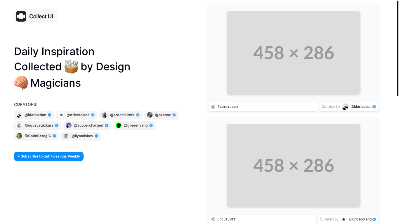 website screenshot of https://collectui-v2.pages.dev/