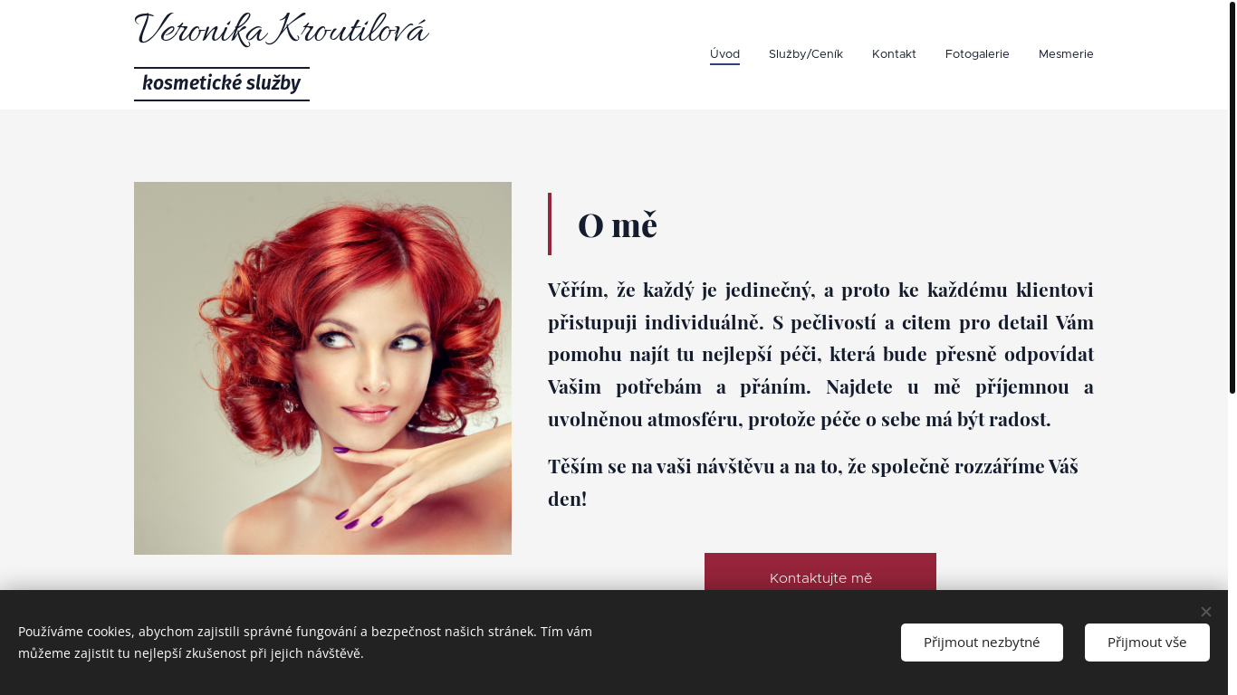website screenshot of https://kosmetikakroutilova.cz/