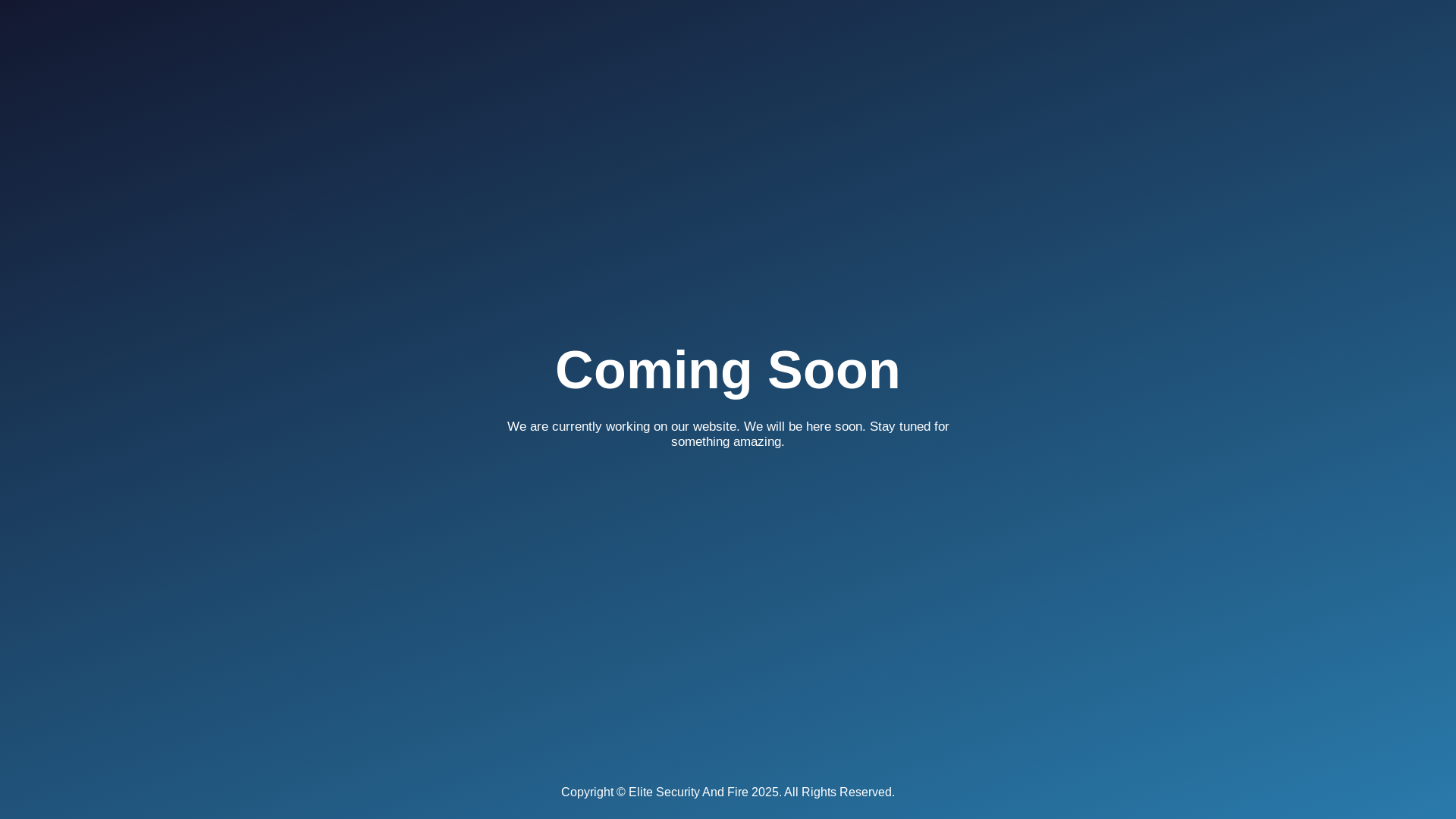 website screenshot of https://elitesecurityandfirellc.com/