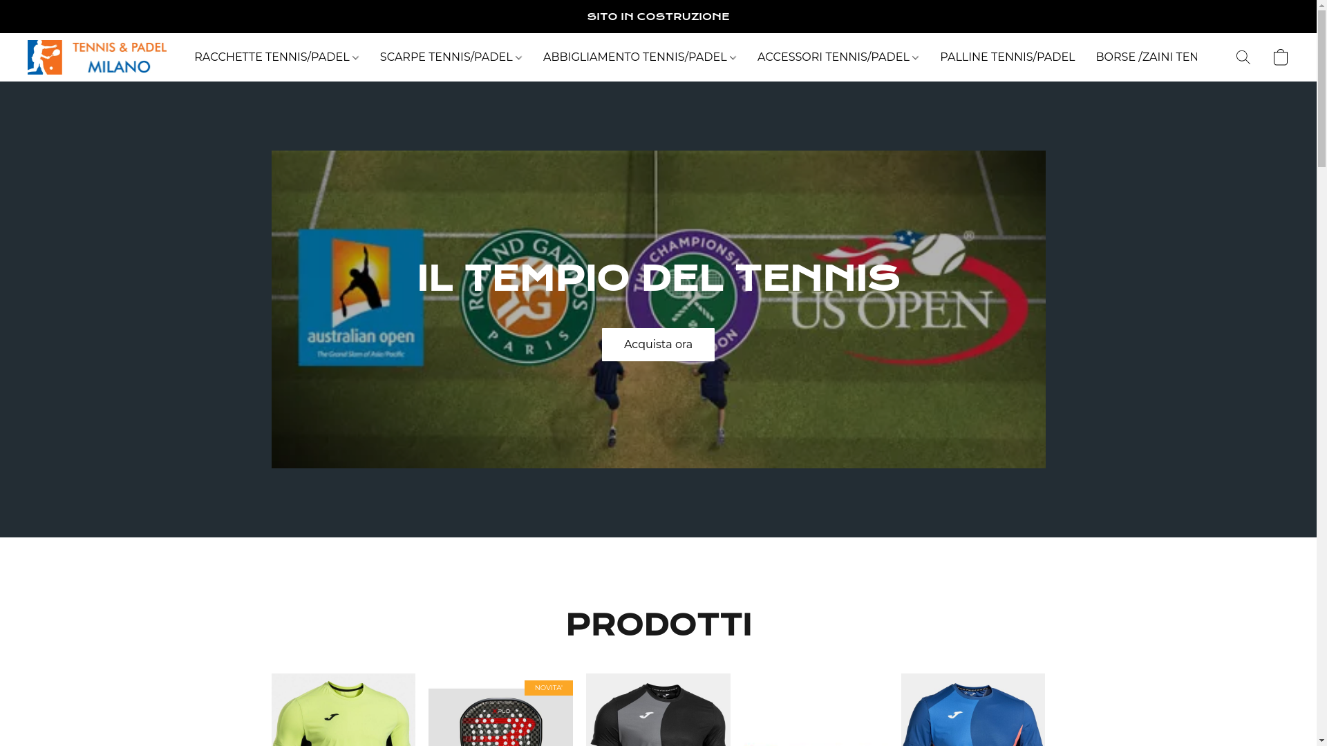 website screenshot of https://tennispadelmilano.com/