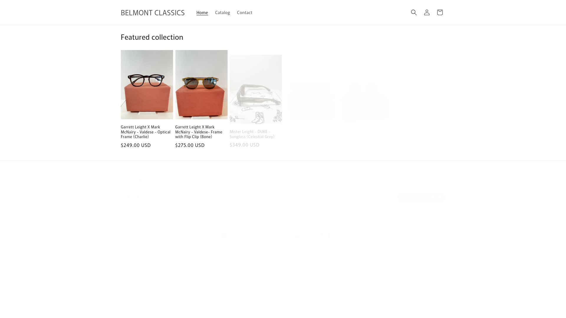website screenshot of https://belmontclassics.com/