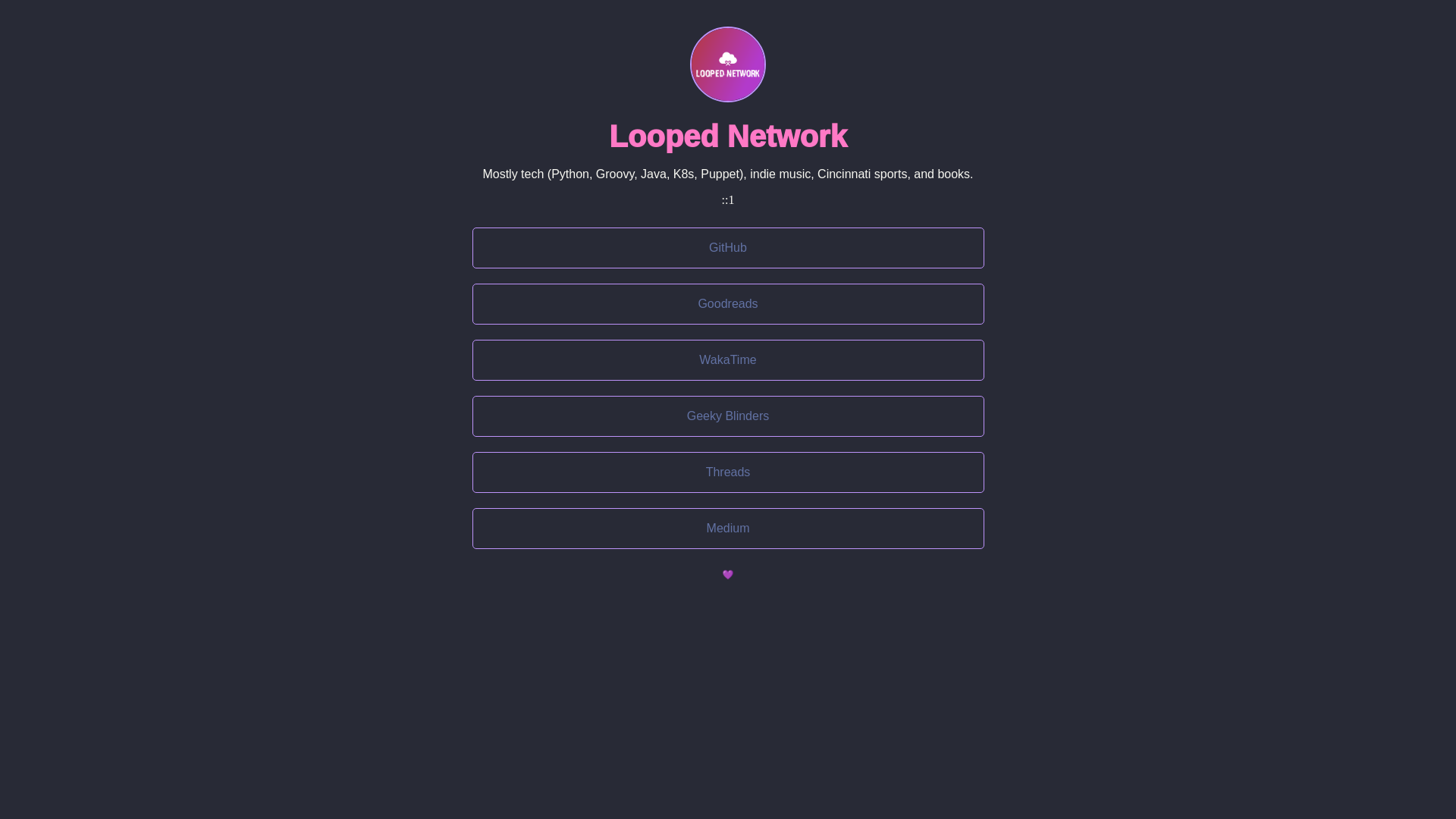 website screenshot of https://loopednetwork.pages.dev/