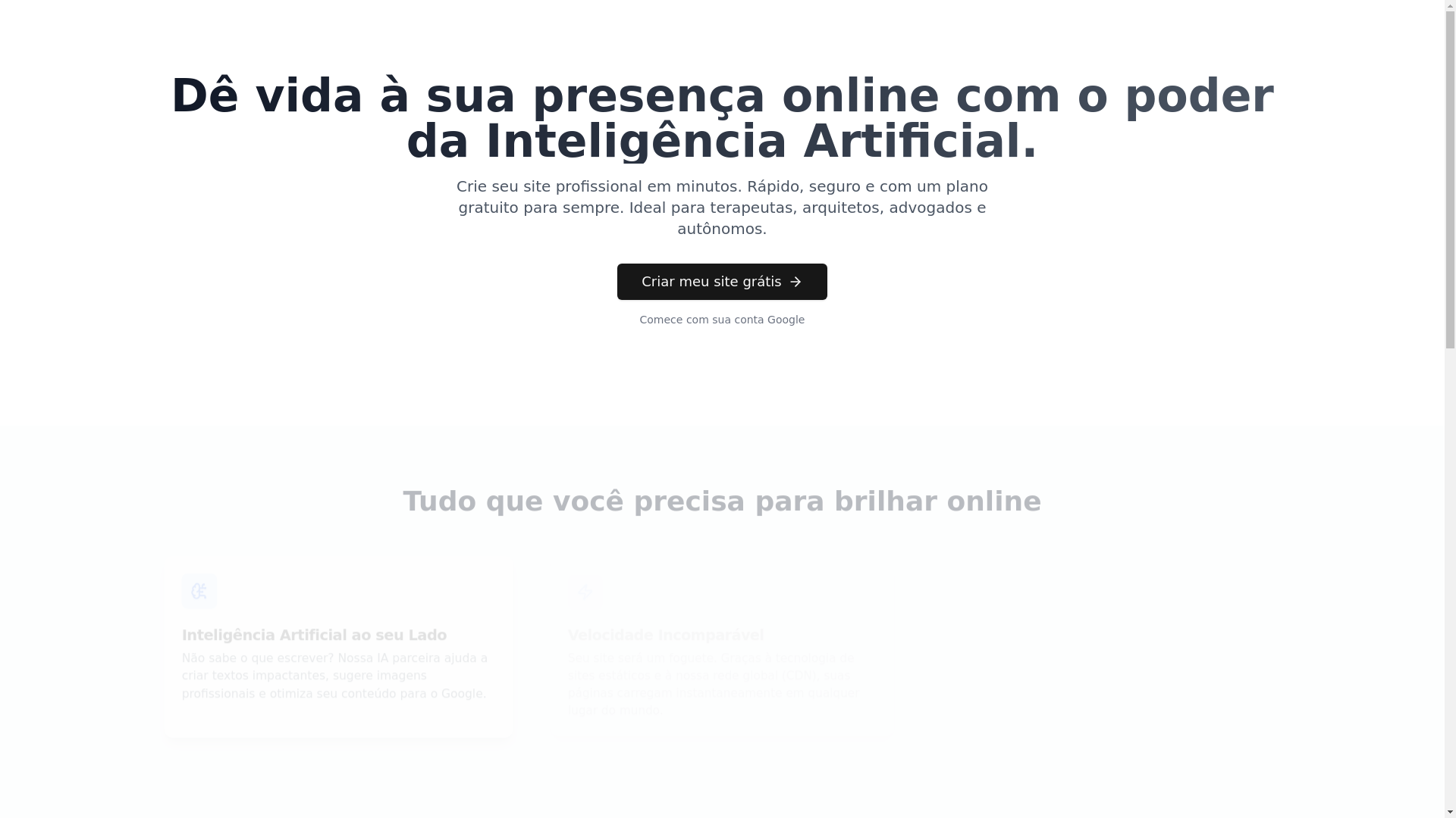 website screenshot of https://meusaite.com.br/
