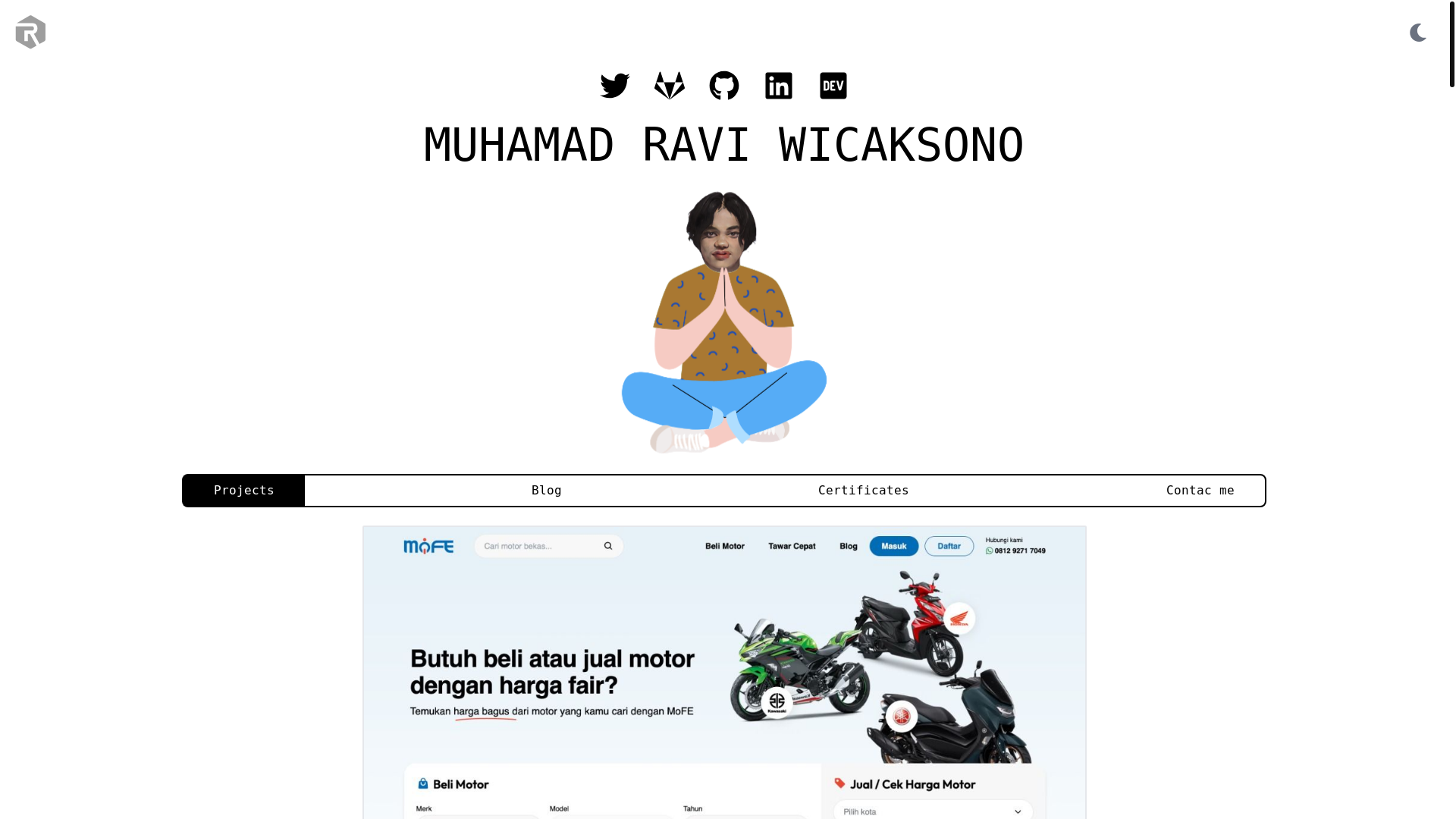 website screenshot of https://raview.dev/