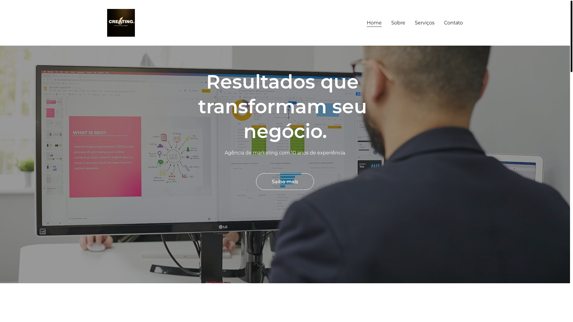 website screenshot of https://agenciacreating.com/