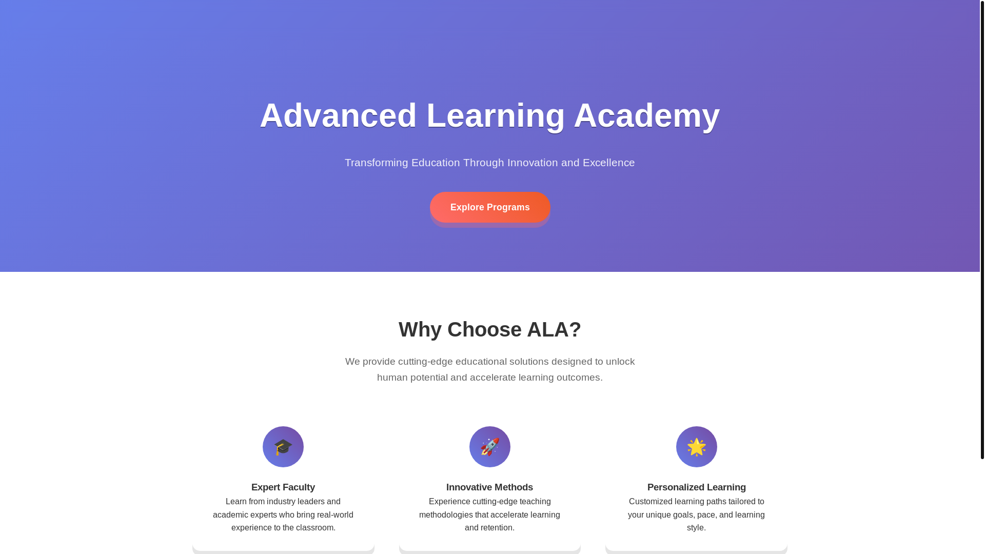 website screenshot of https://advancedlearning.pages.dev/
