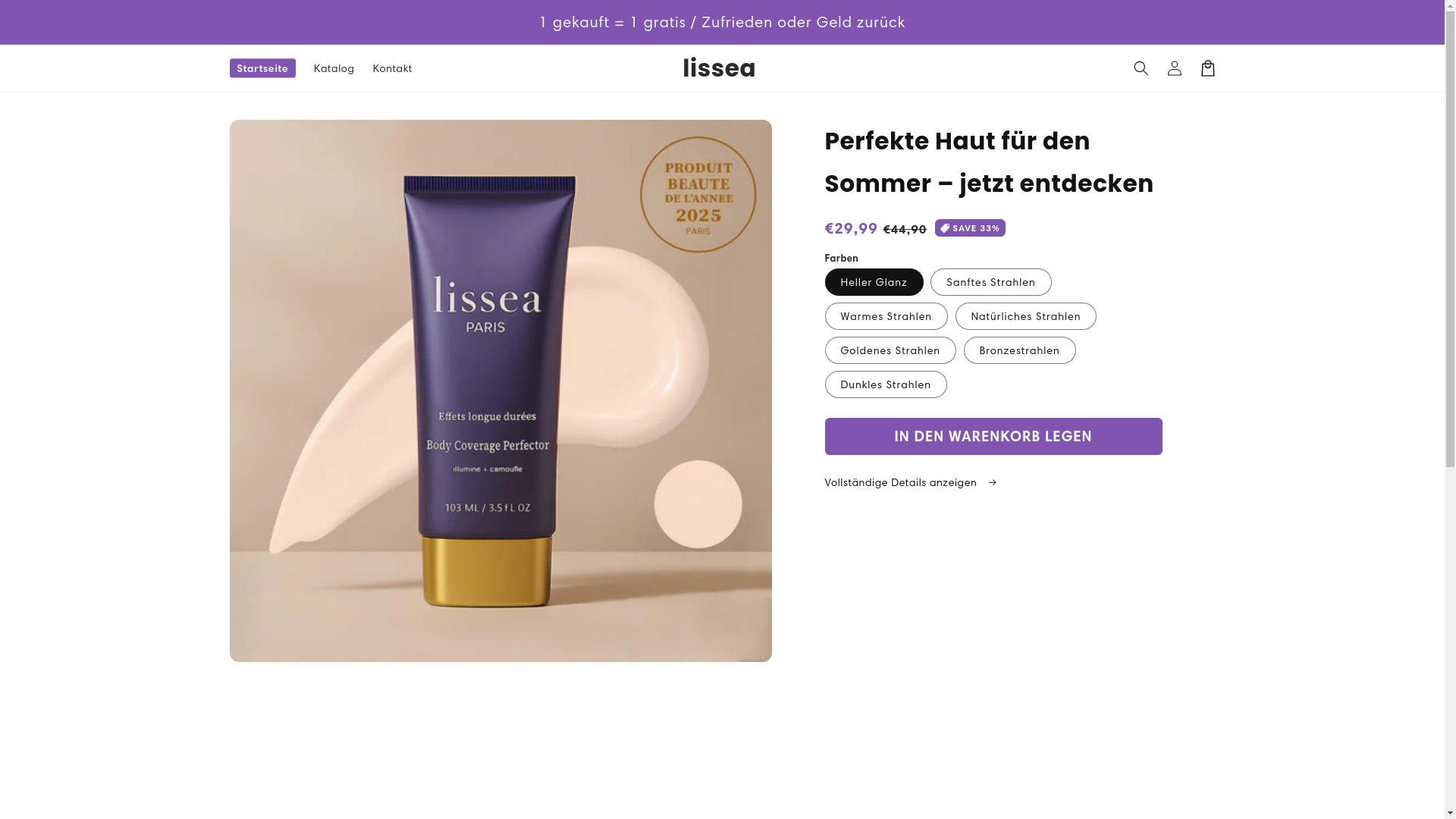 website screenshot of https://lisseaparis.shop/