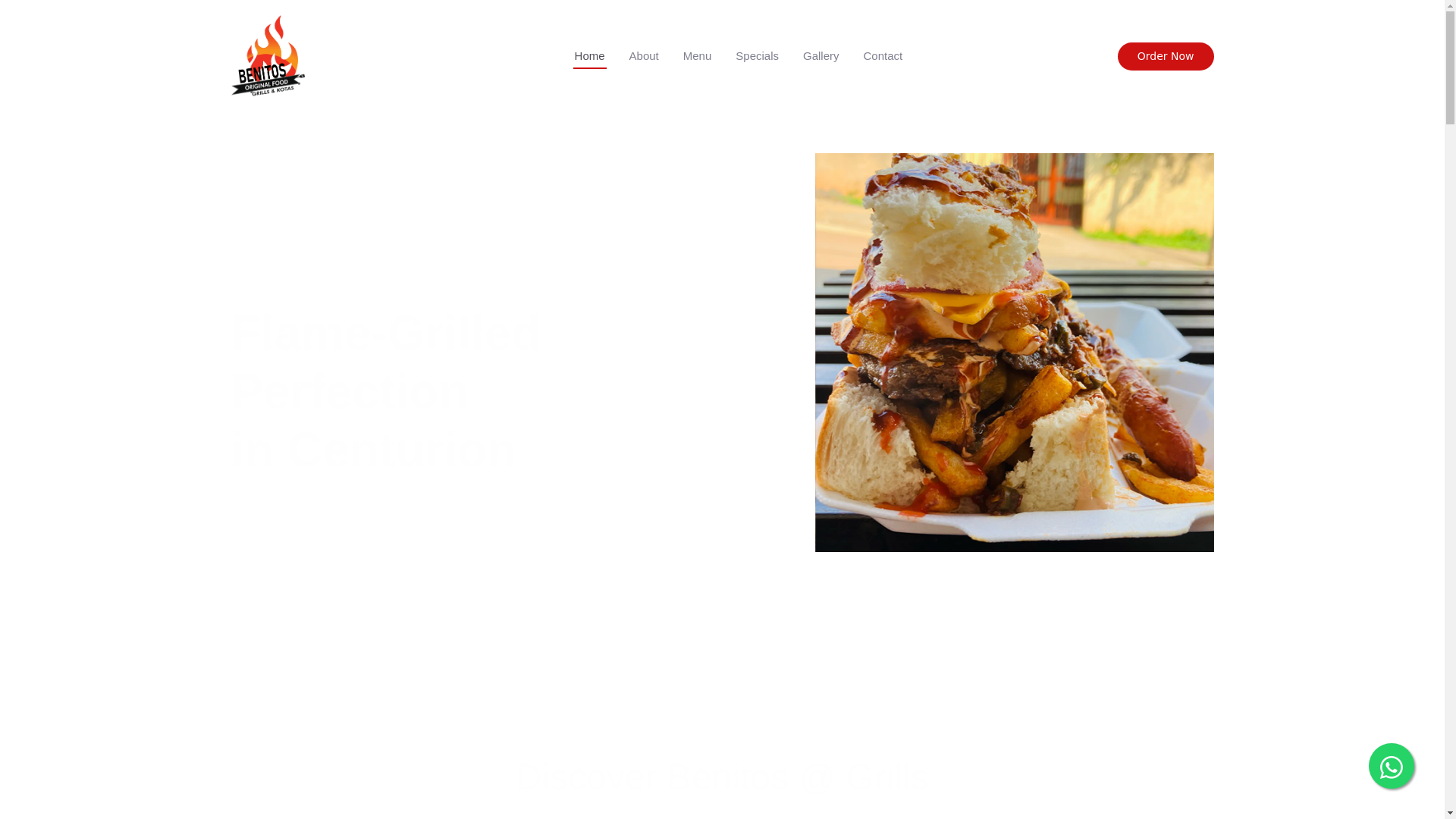 website screenshot of https://benitosgrillz.co.za/