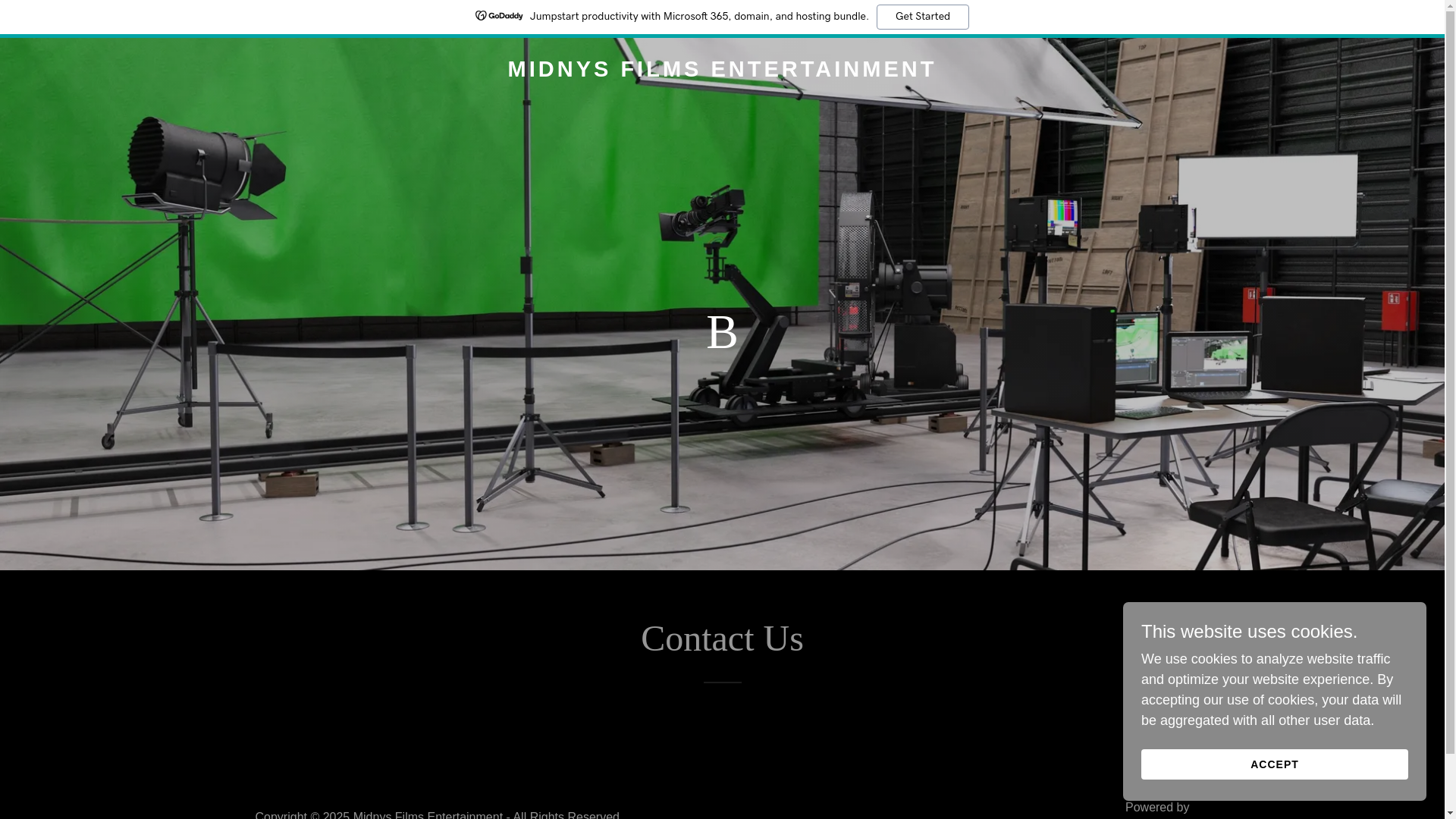 website screenshot of https://midnysfilmsintertainment.co.in/