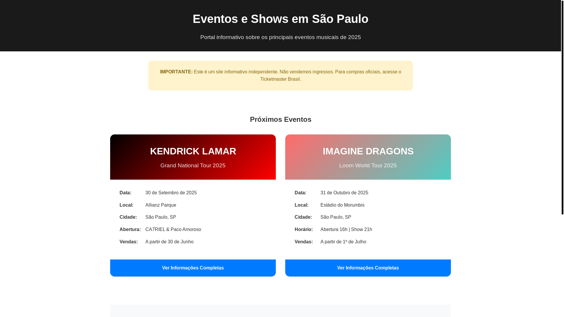 website screenshot of https://eventogeral.site/
