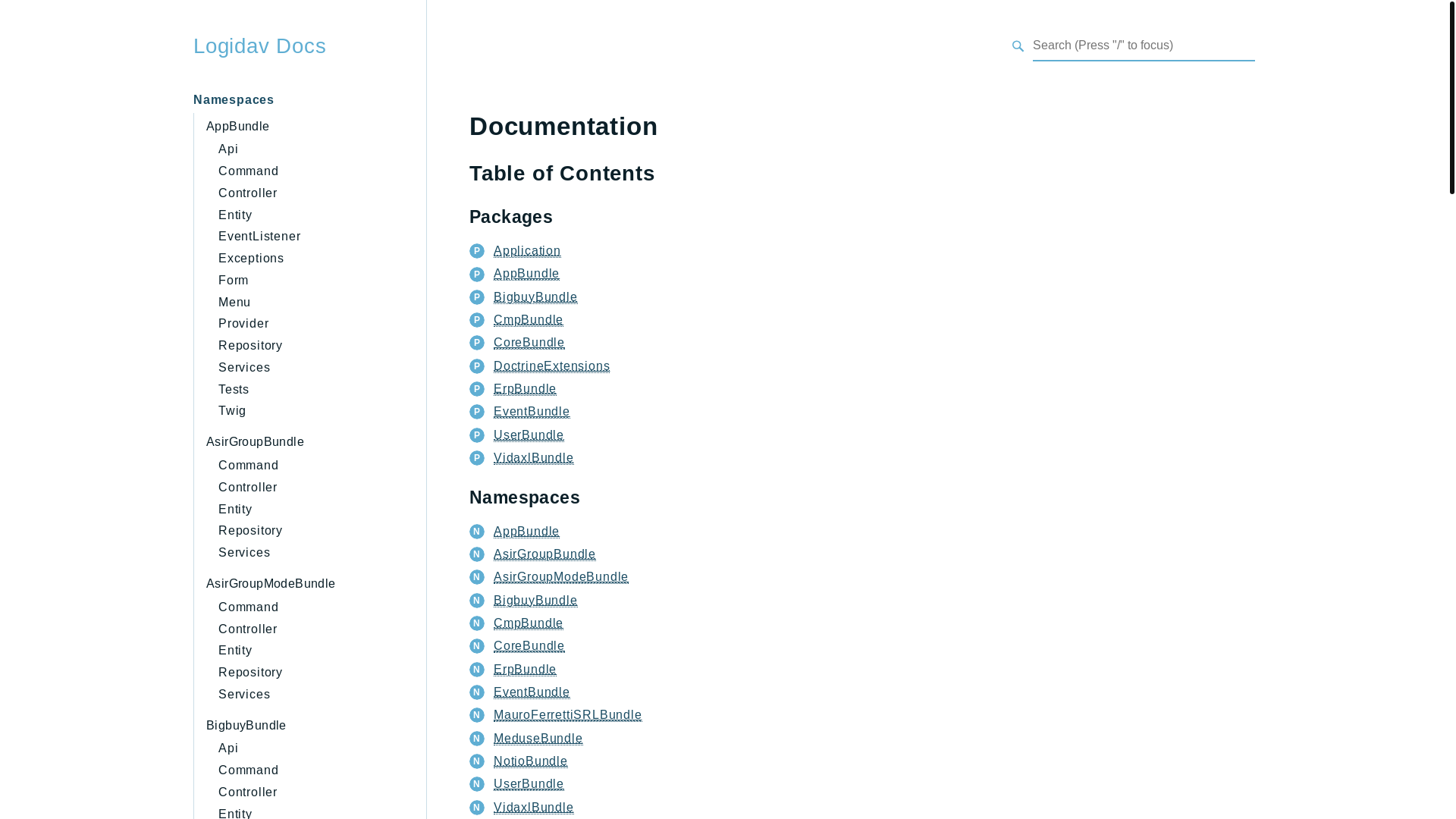 website screenshot of https://logidav-symfony-docs.pages.dev/