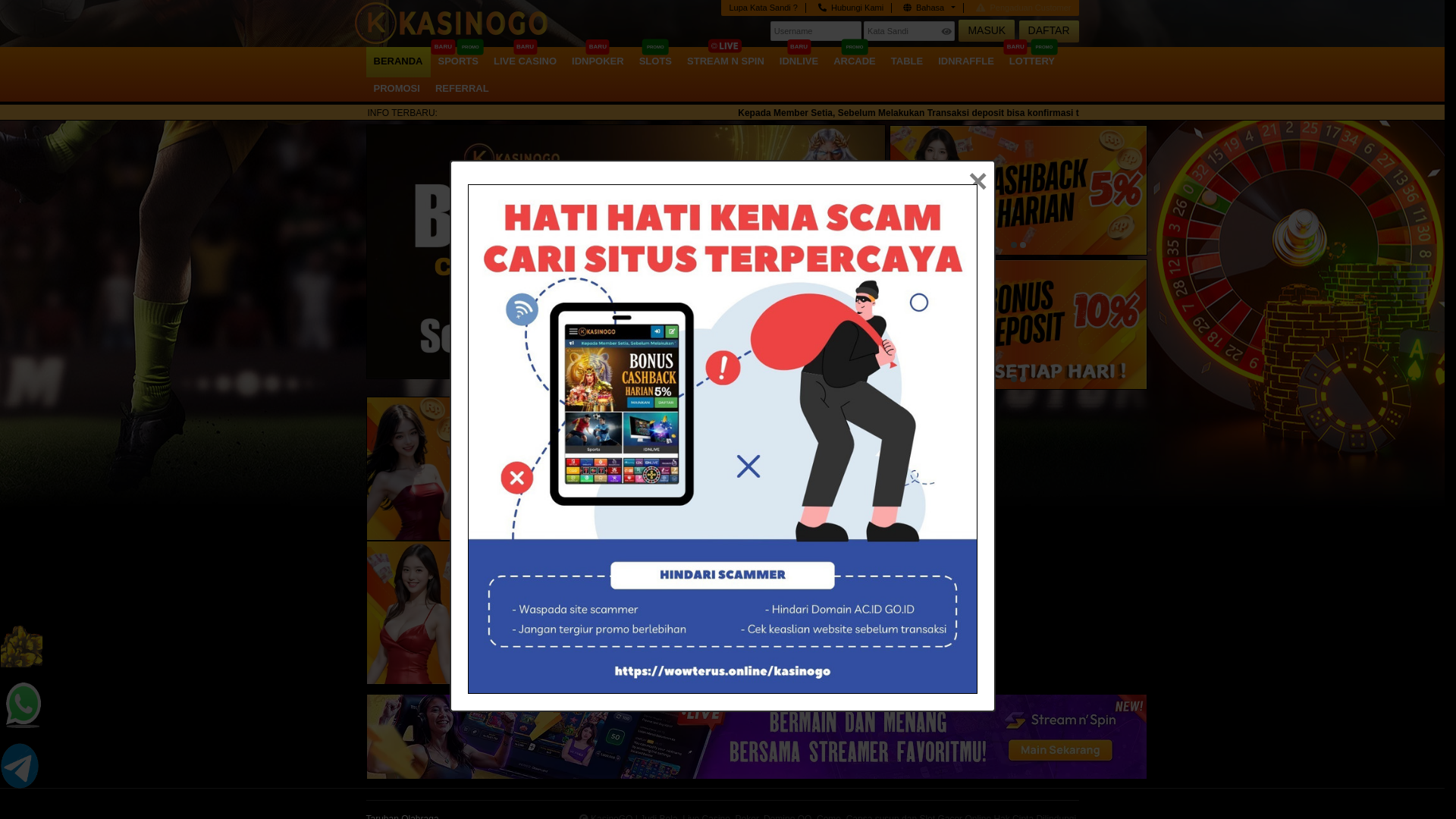 website screenshot of https://kasinogo.site/