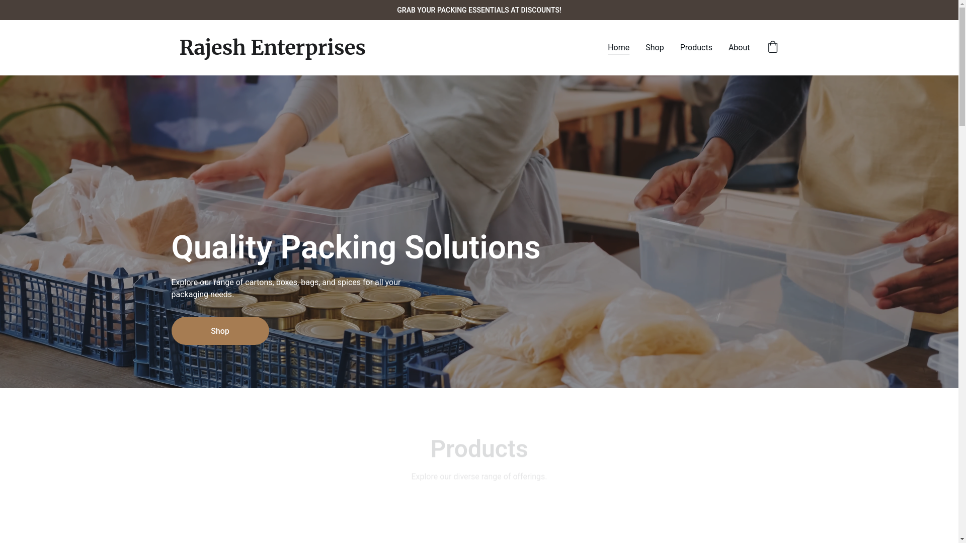 website screenshot of https://rajeshenterprises.site/
