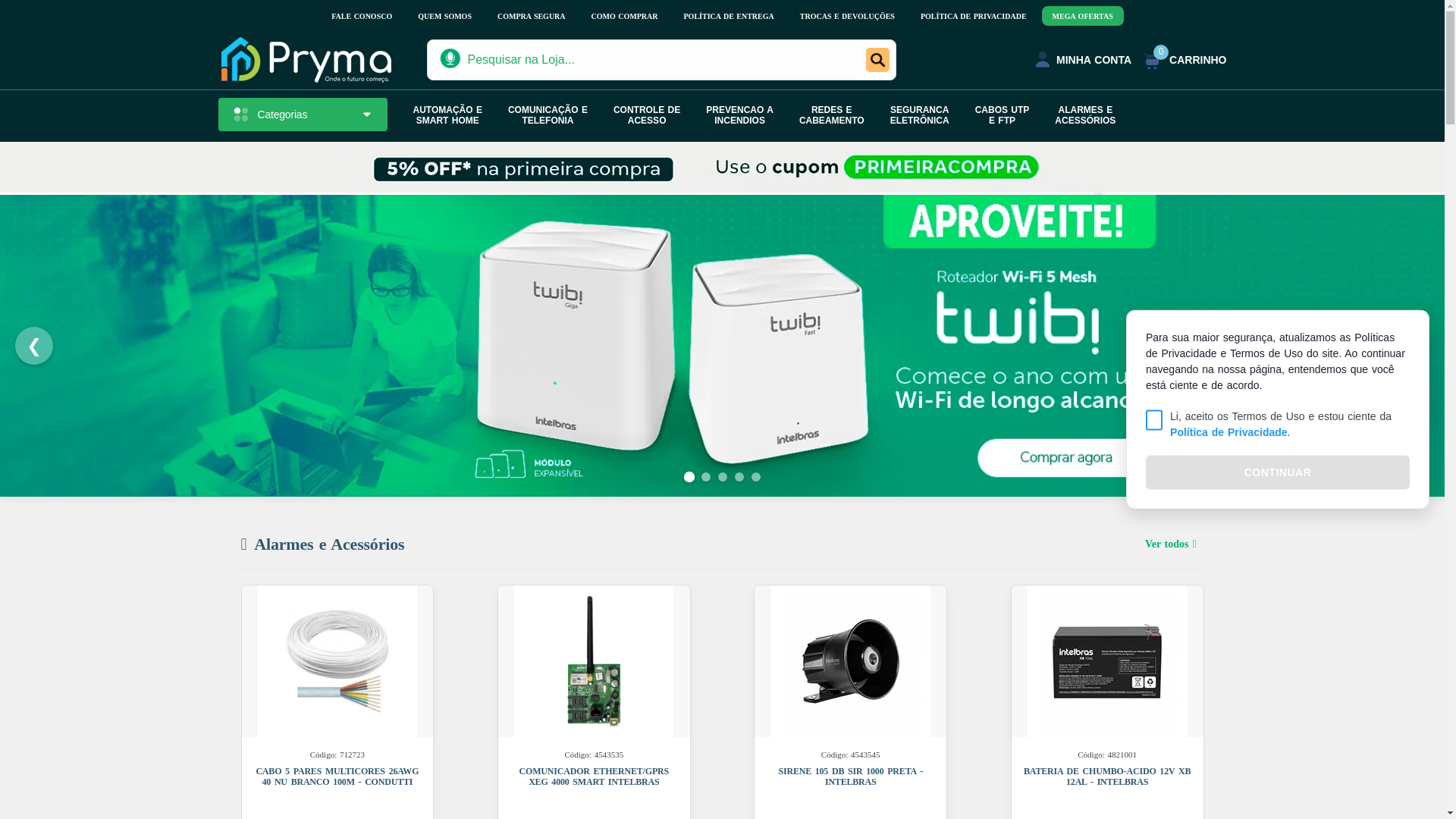 website screenshot of https://prymainovatech.com.br/