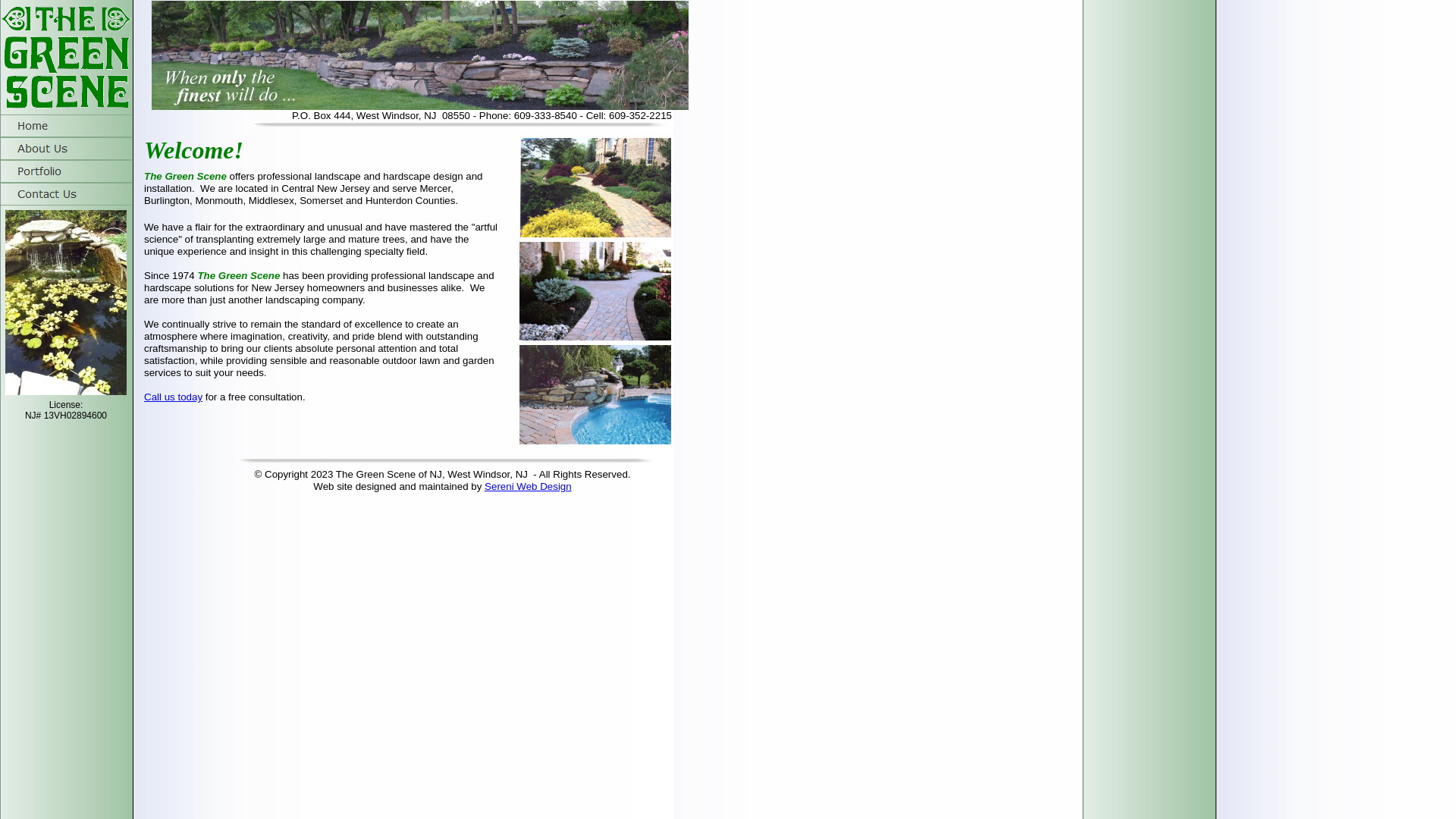 website screenshot of https://greenscenenj.com/