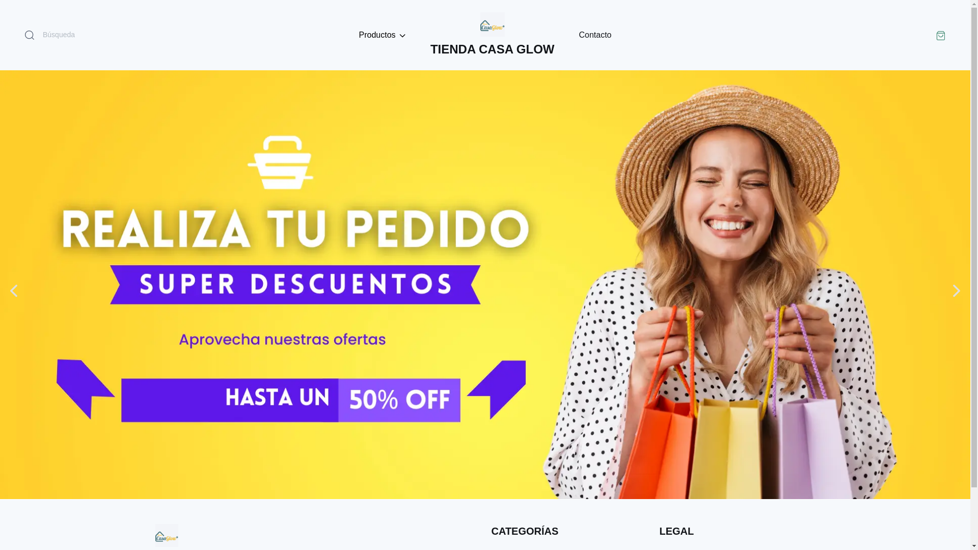 website screenshot of https://tiendacasaglow.online/