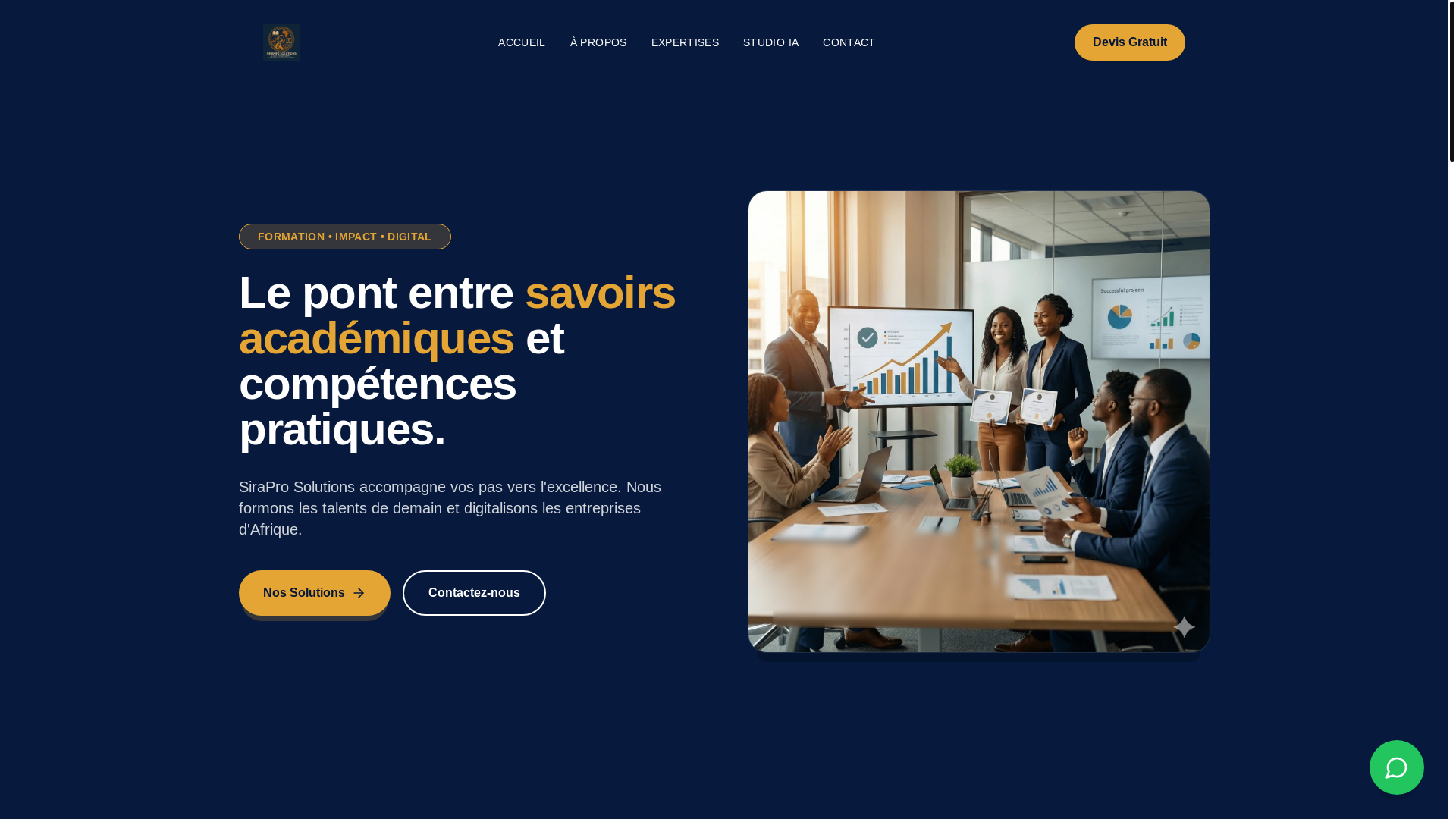 website screenshot of https://siraprosolutions.com/