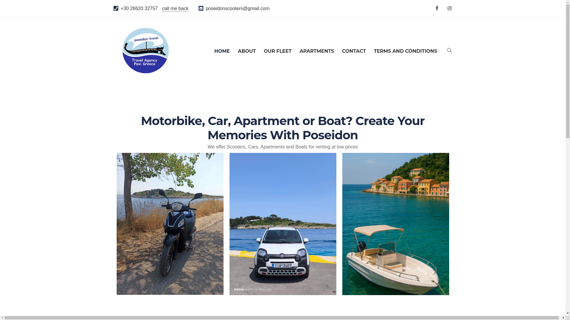 website screenshot of https://poseidonpaxosrentals.com/