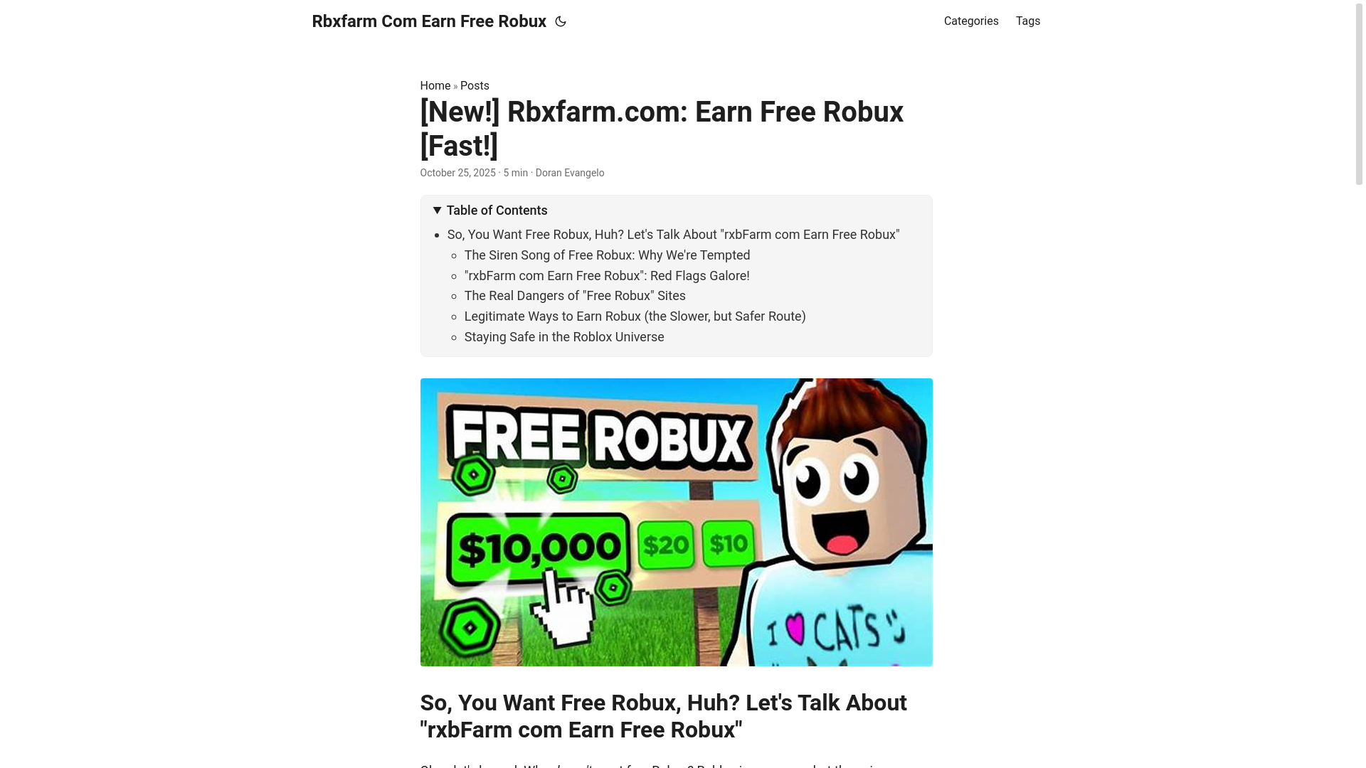 website screenshot of https://rbxfarm-com-earn-free-robux.pages.dev/