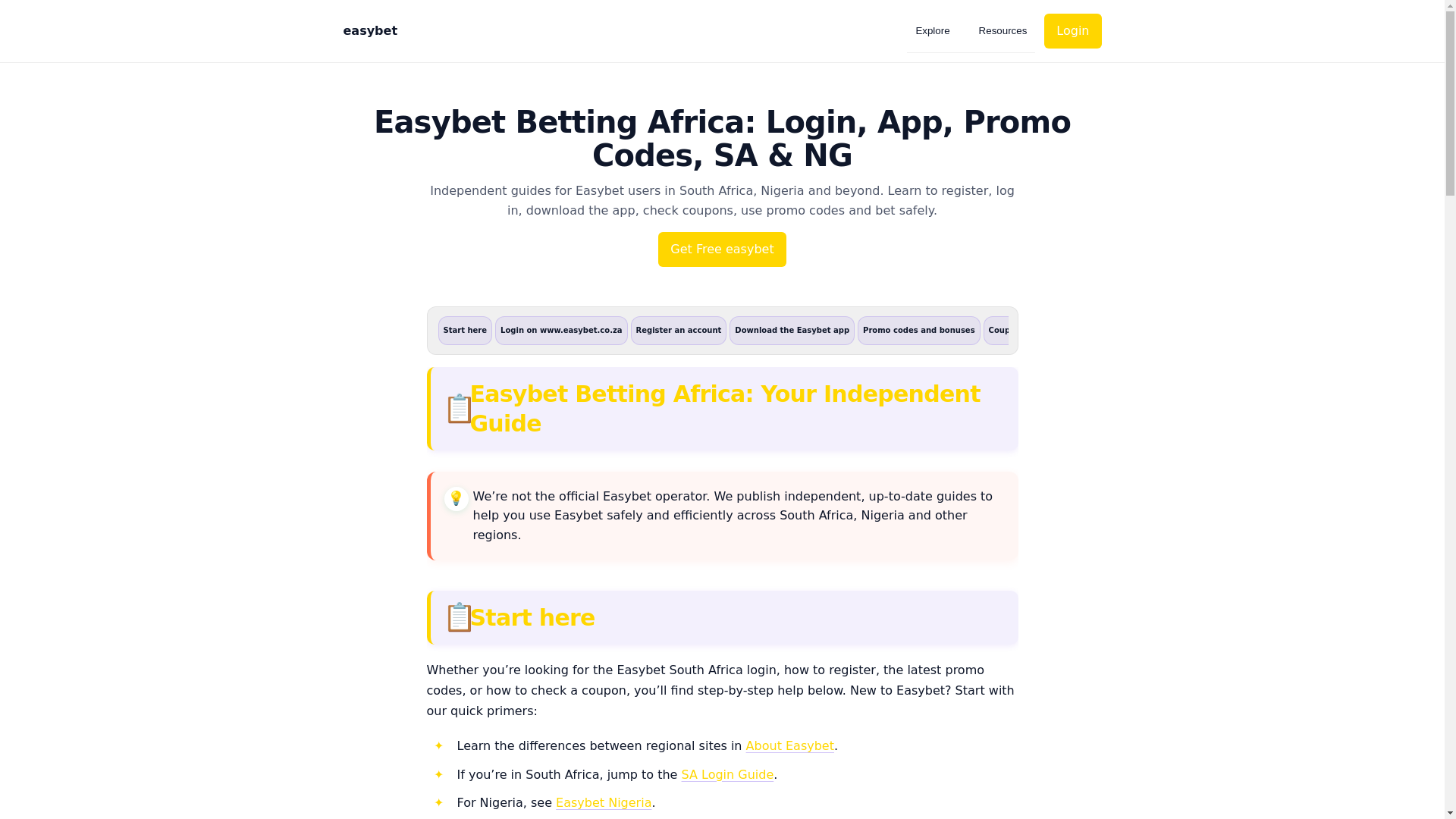 website screenshot of https://easybet-betting-africa.pages.dev/