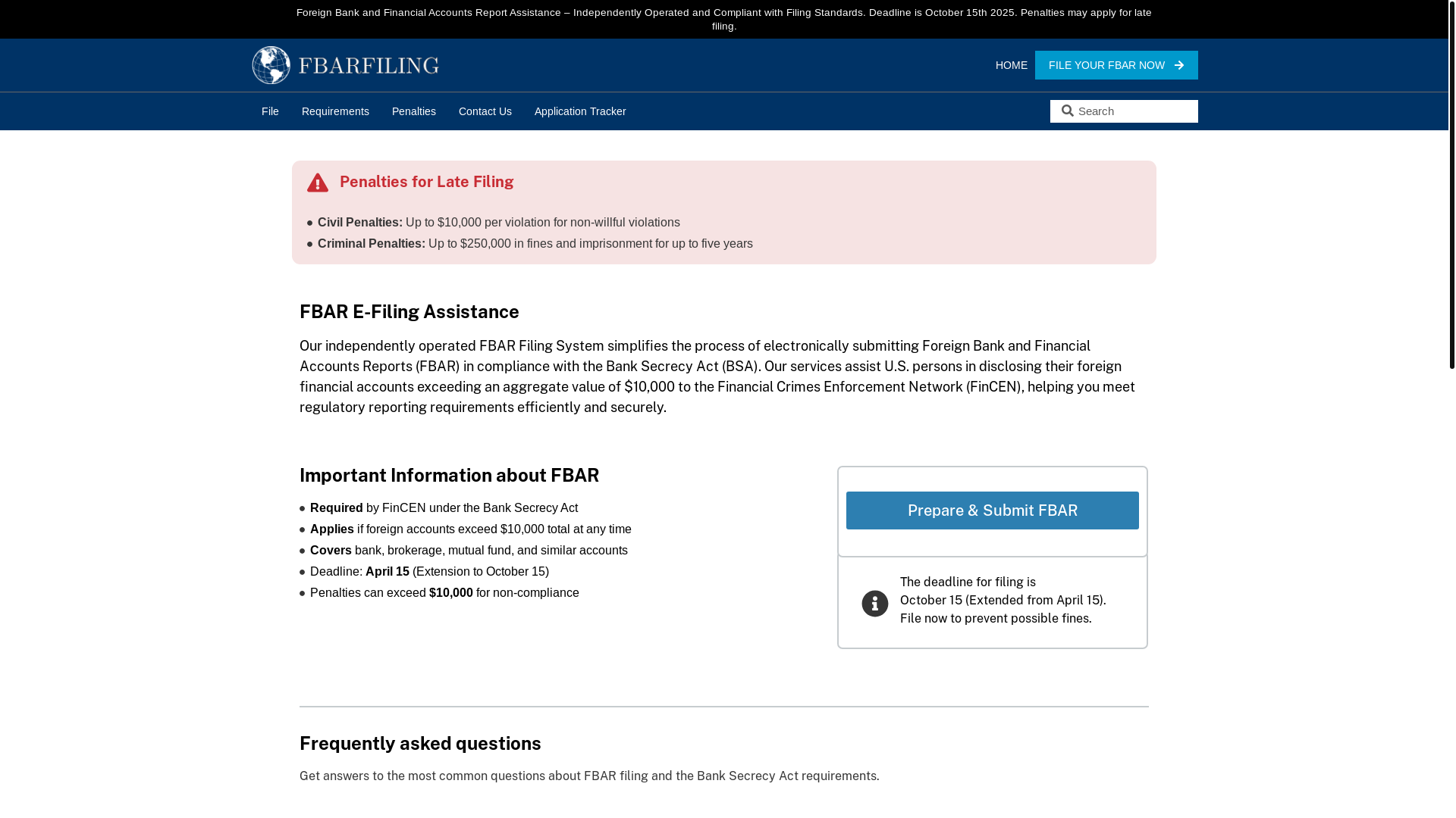 website screenshot of https://fbarfiling.com/