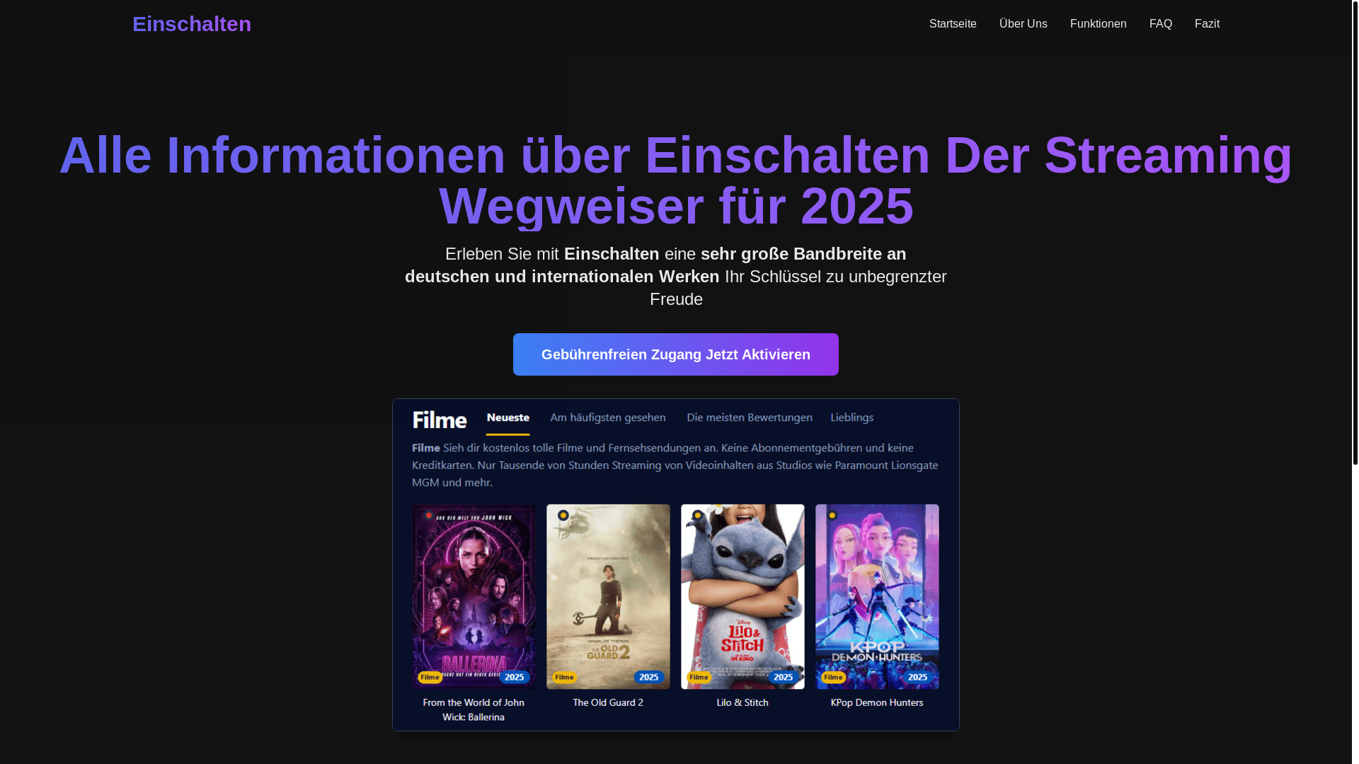 website screenshot of https://einschalten-6kz5.pages.dev/