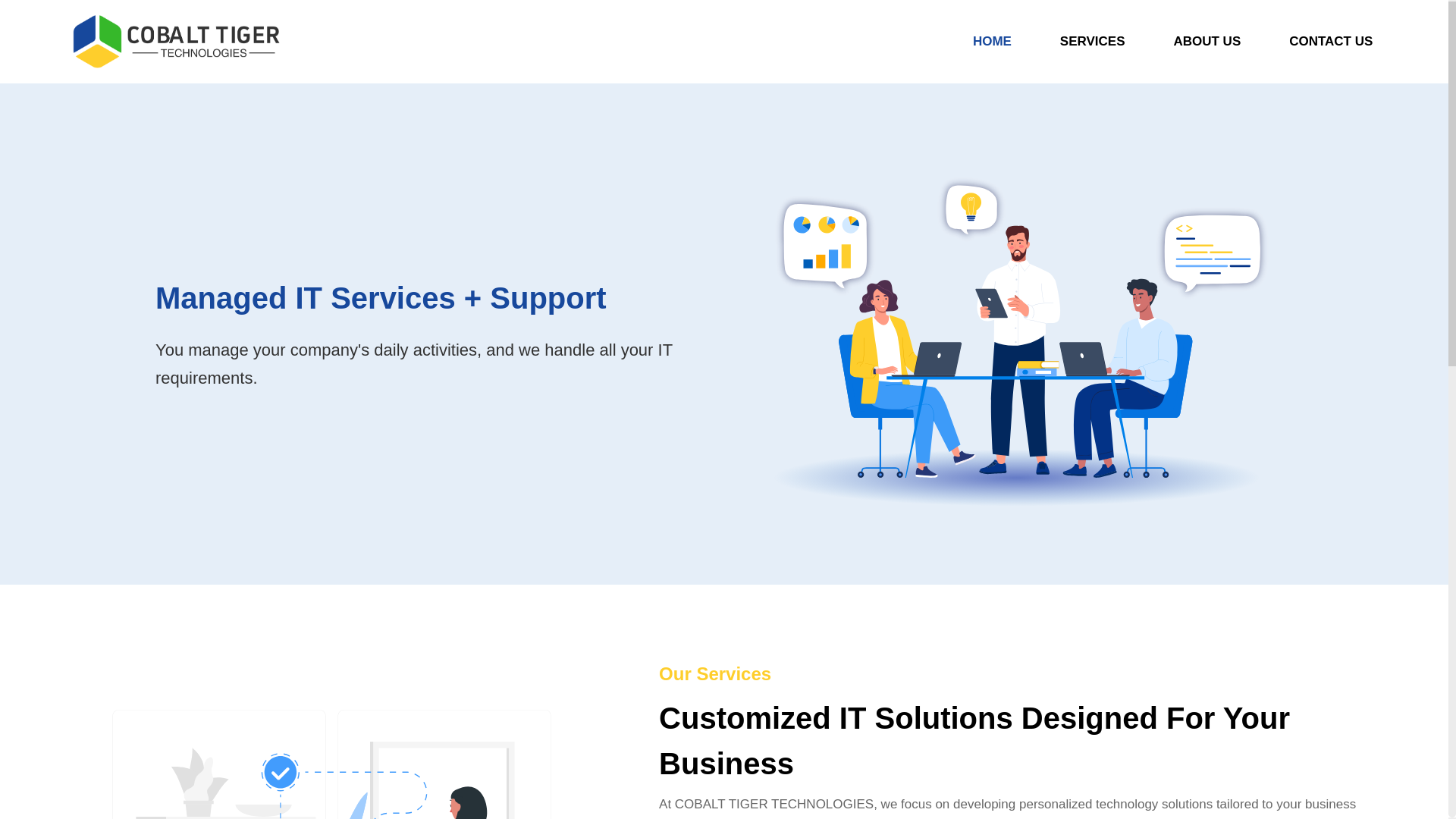website screenshot of https://cobalttigertech.com/