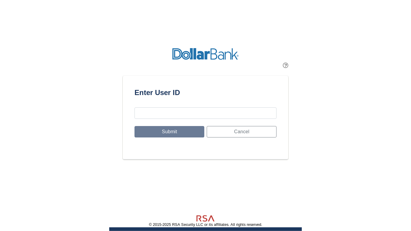 website screenshot of https://dollarbank.auth.securid.com/enroll/admin.