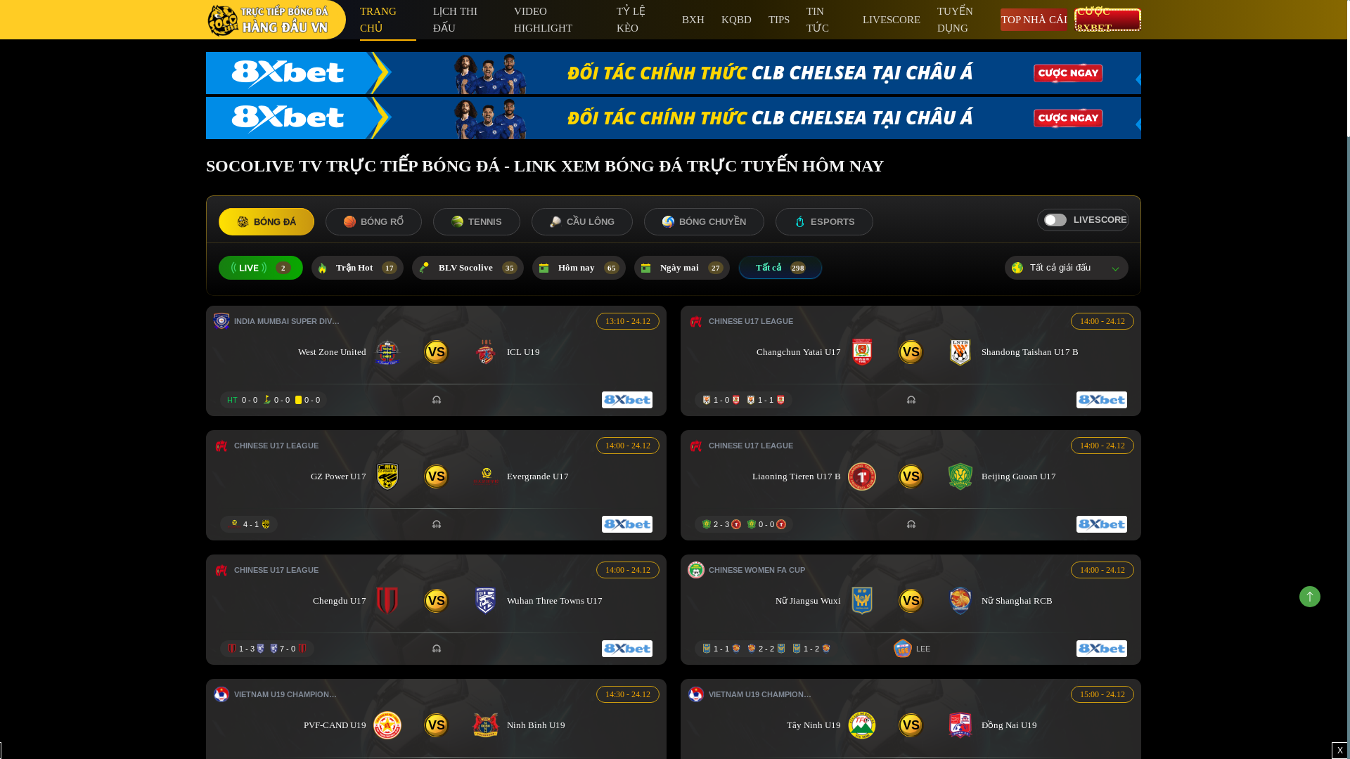 website screenshot of https://socolivevy.cc