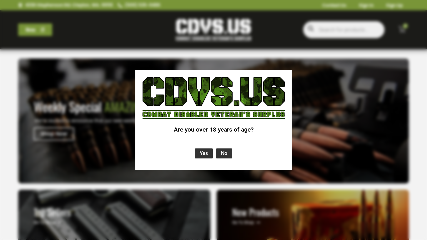 website screenshot of https://cdvs.us/