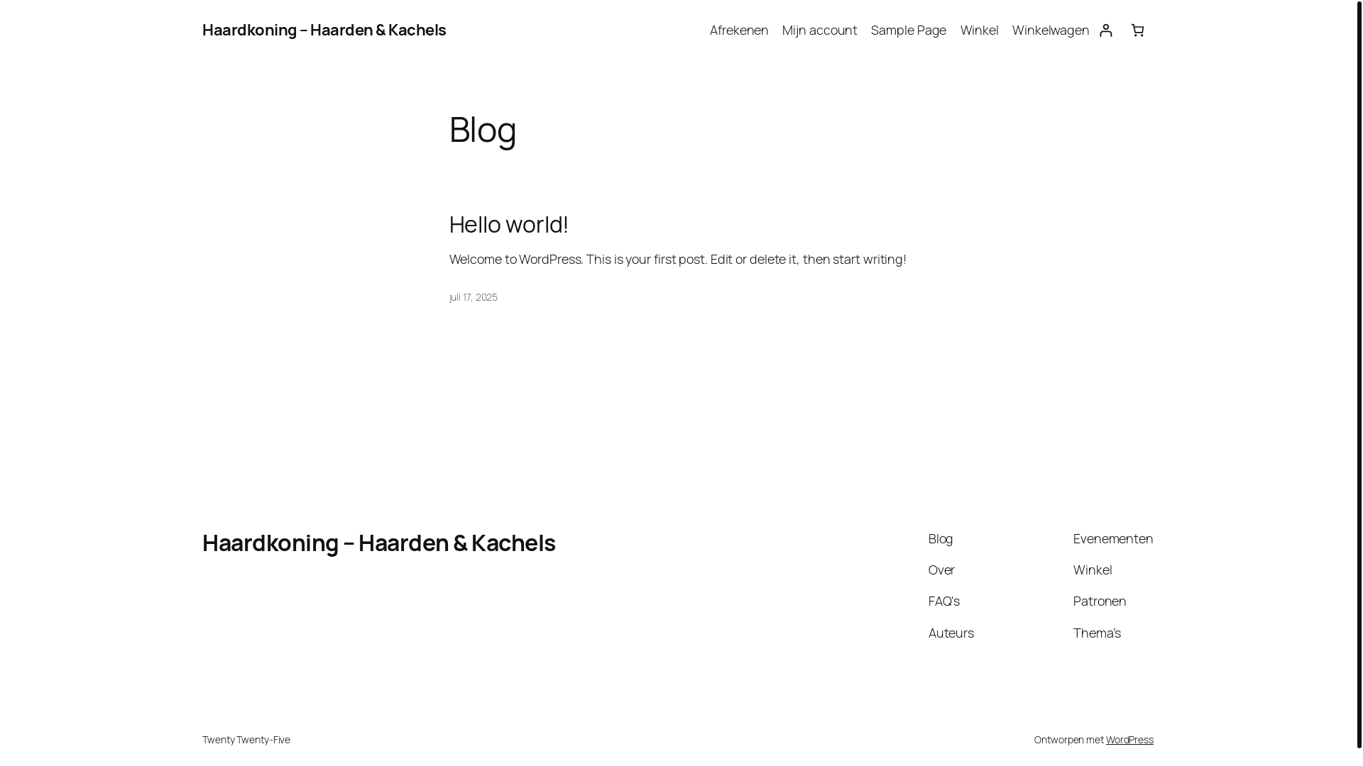 website screenshot of https://haardkoning.nl/