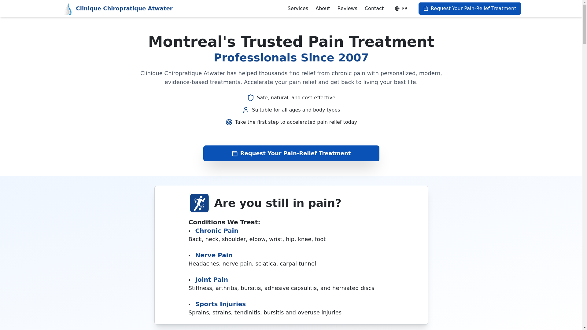 website screenshot of https://chiroatwater.pages.dev/