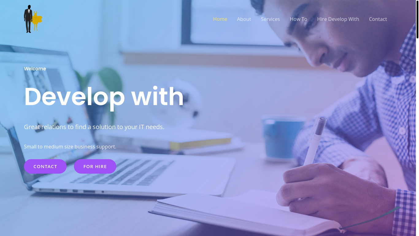 website screenshot of https://developwith.me/