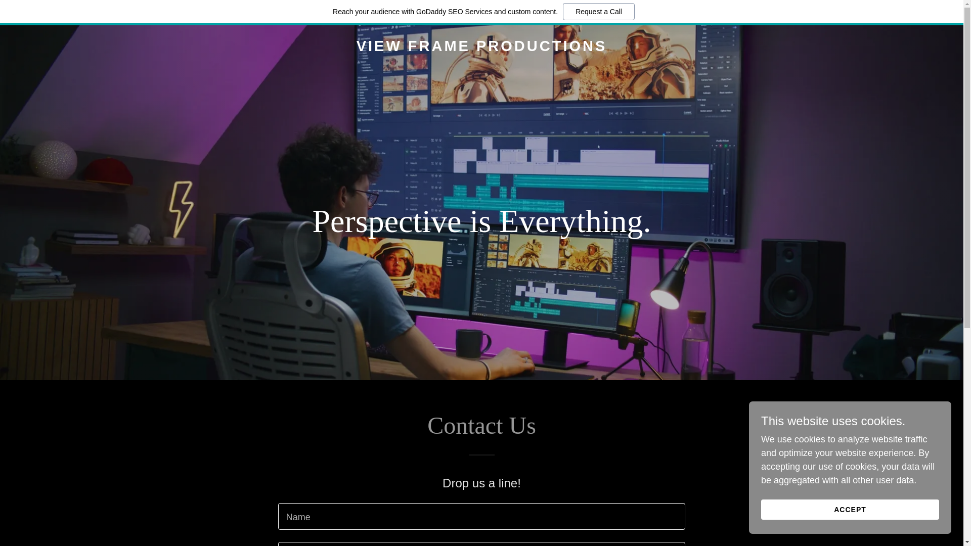 website screenshot of https://viewframeproductions.com/