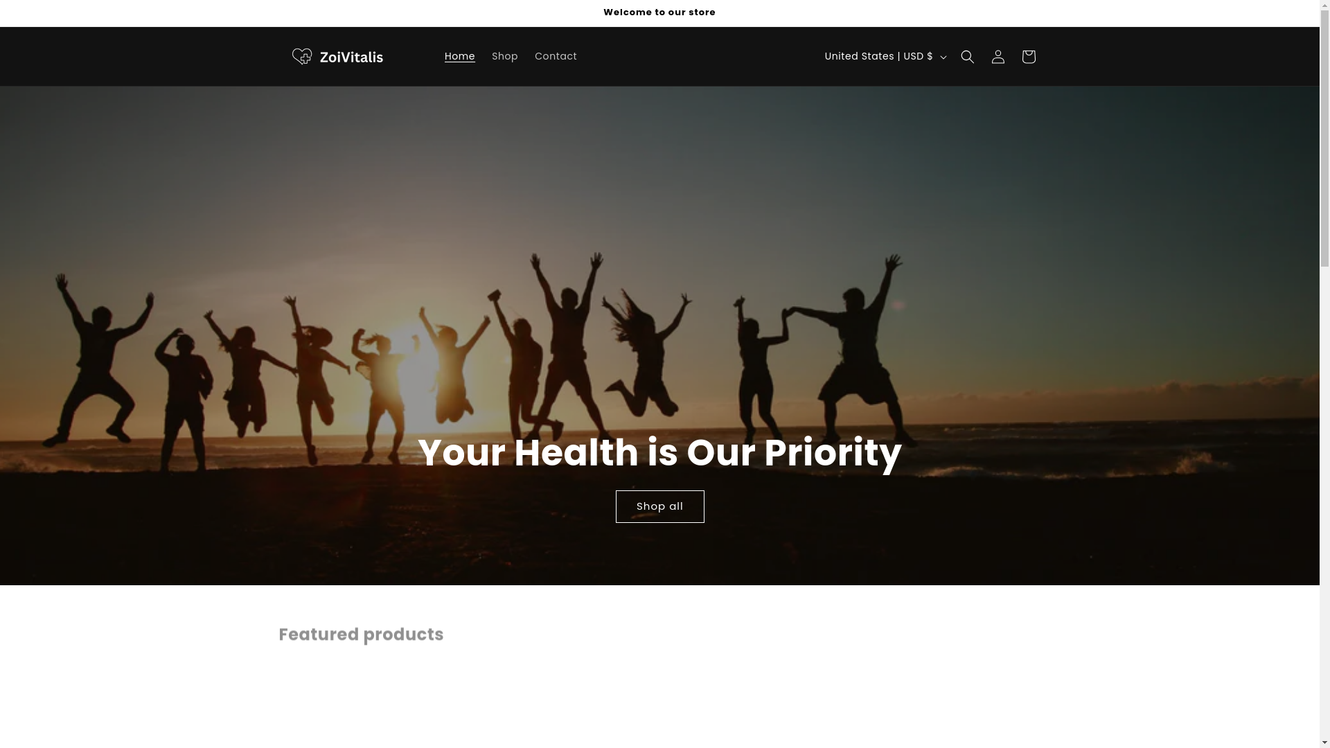 website screenshot of https://zoivitalisstore.com/