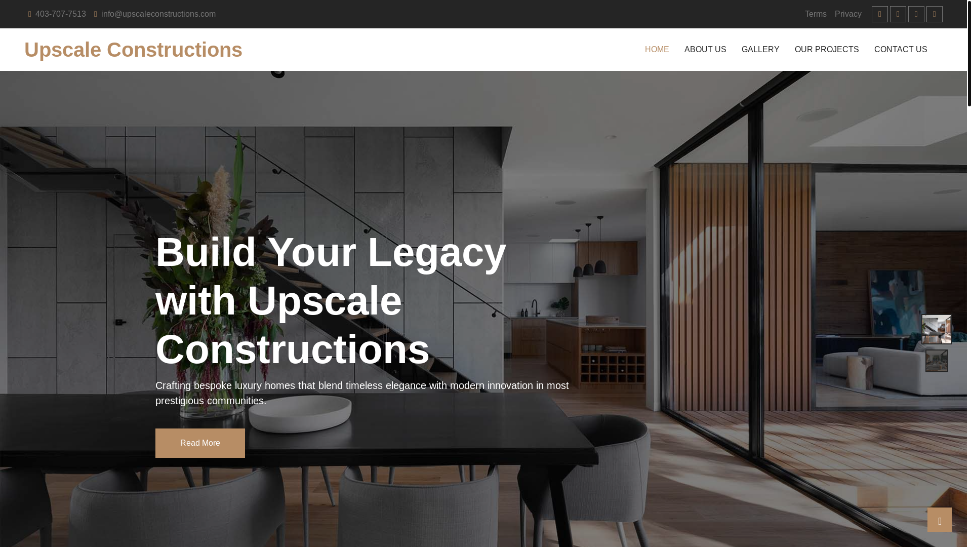 website screenshot of https://upscaleconstructions.ca/