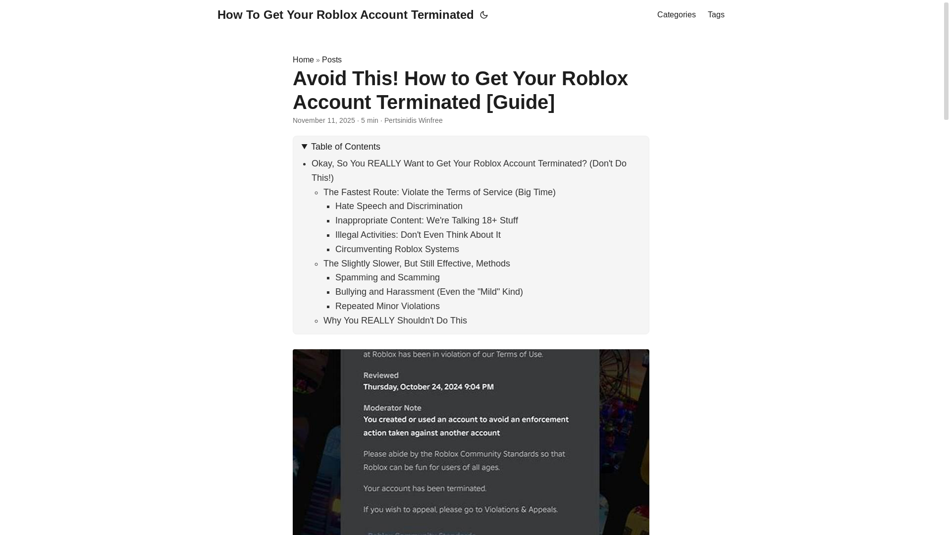 website screenshot of https://how-to-get-your-roblox-account-terminated.pages.dev/