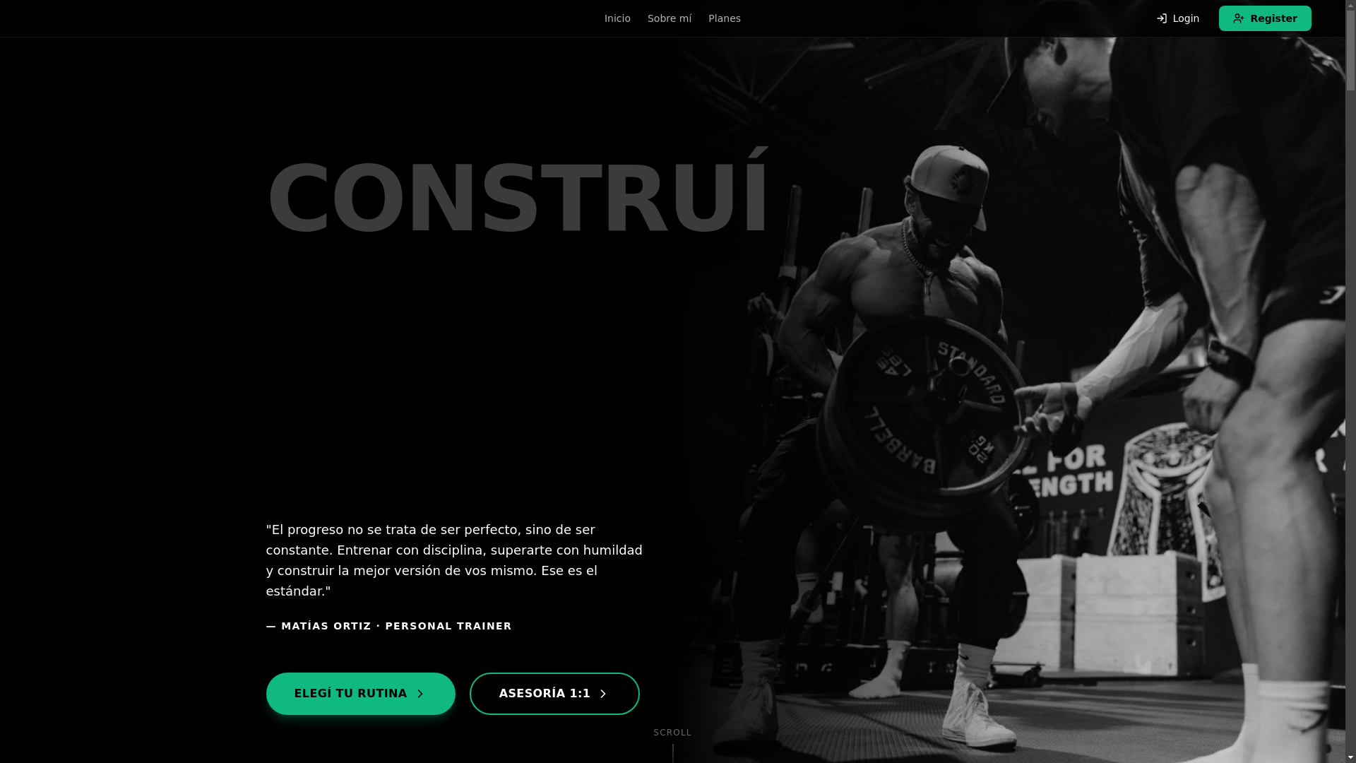 website screenshot of https://matiortizentrenador.com/