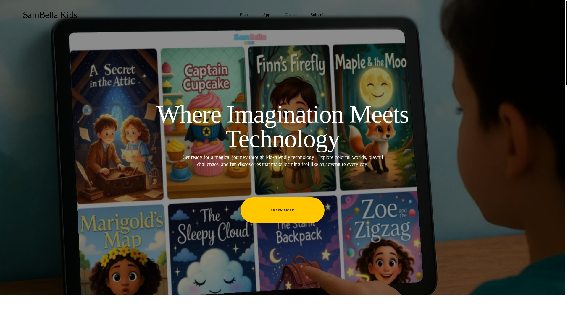 website screenshot of https://sambellakids.com/