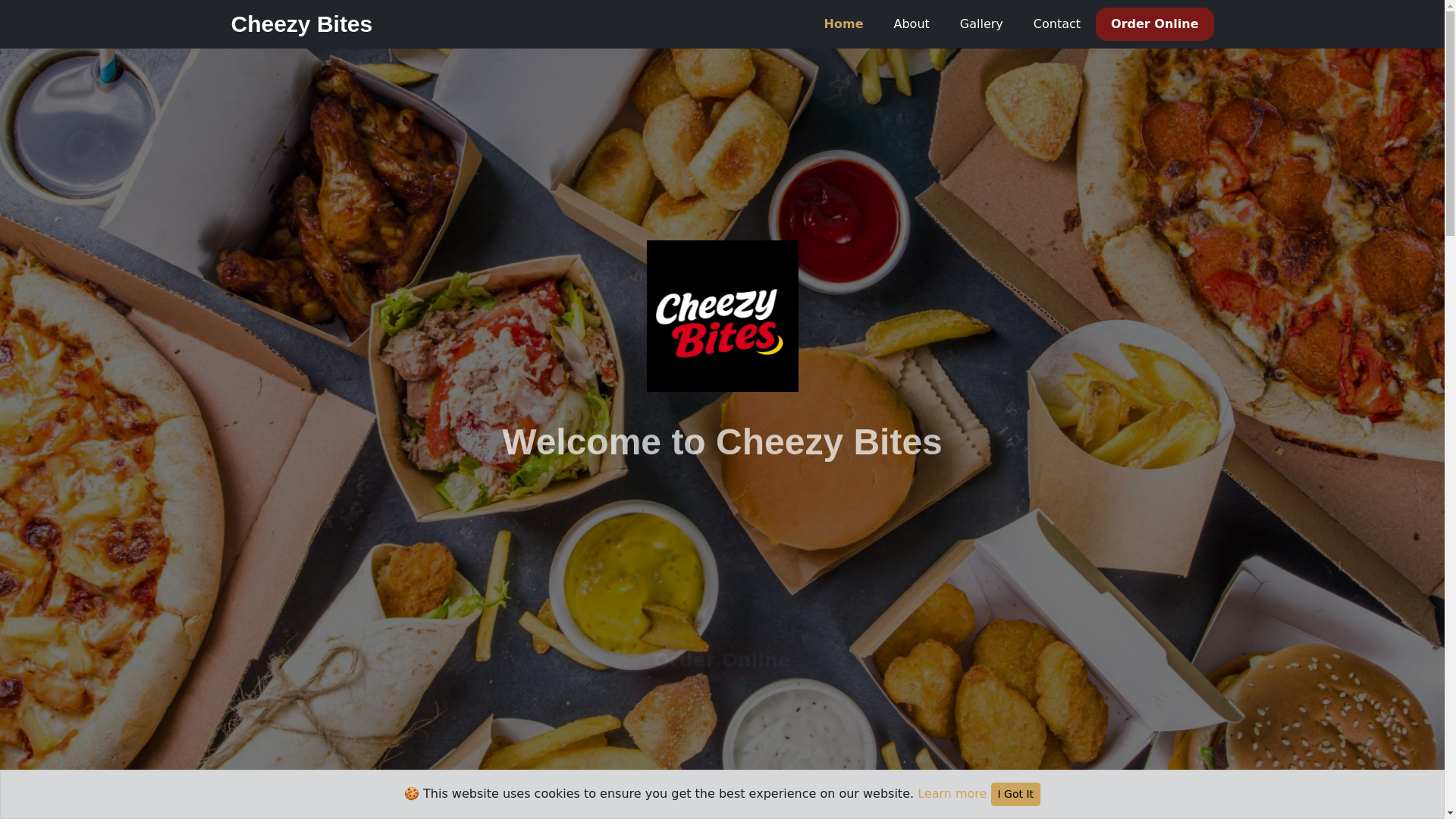 website screenshot of https://cheezybiteslimerick.ie/