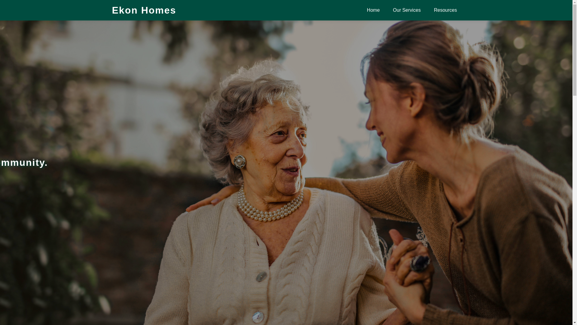 website screenshot of https://ekonhomes.org/