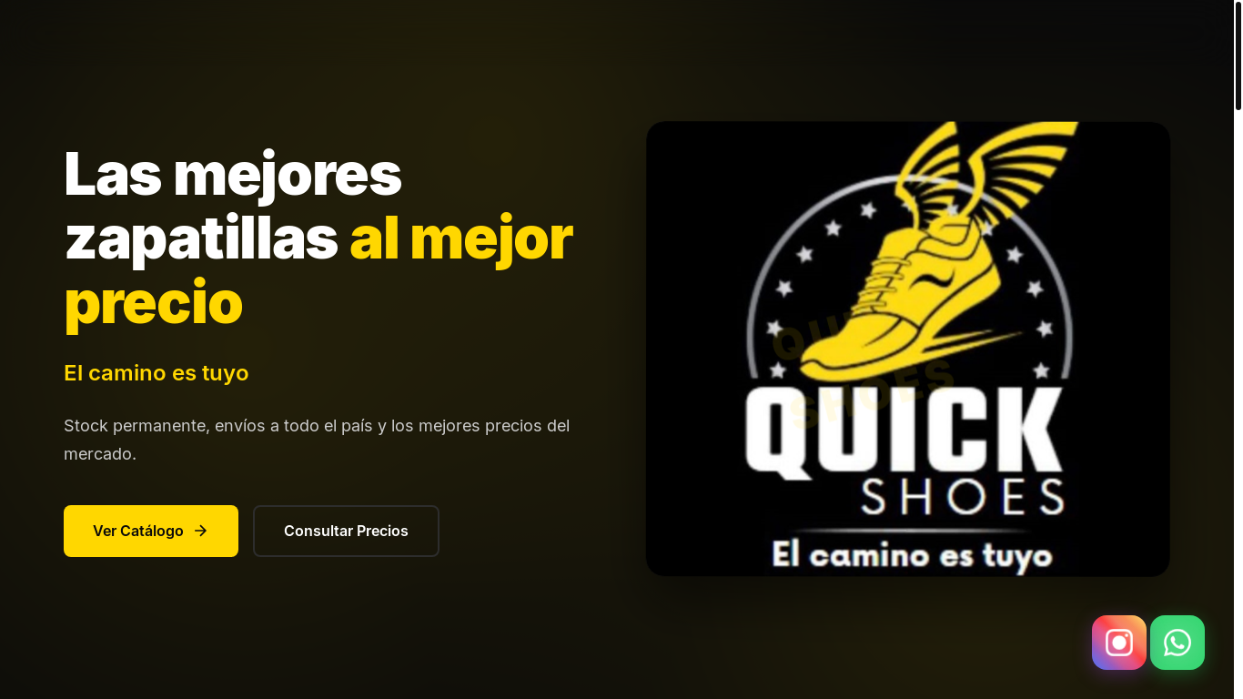 website screenshot of https://quickshoes.site/
