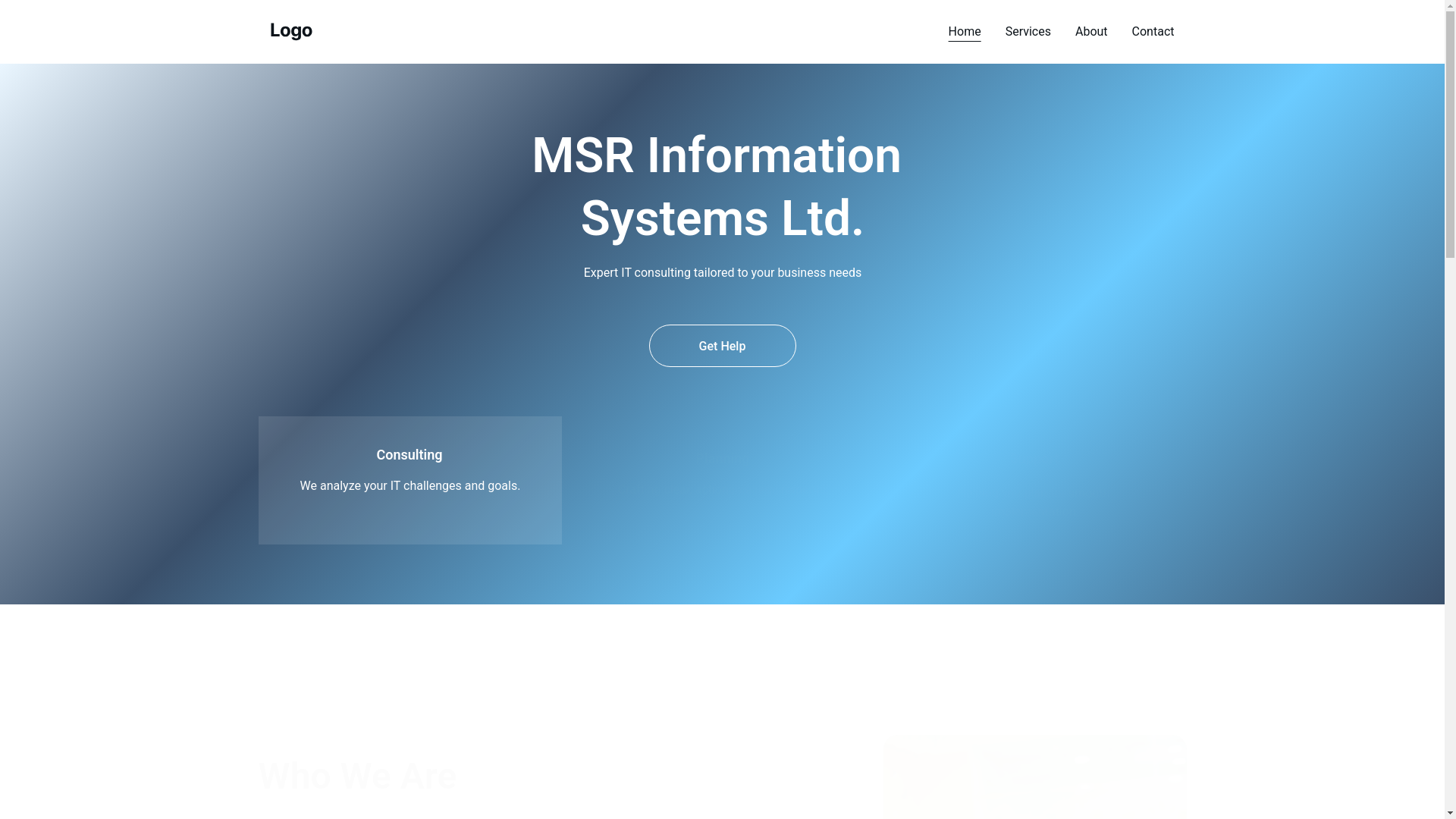 website screenshot of https://msrinfosystems.ca/
