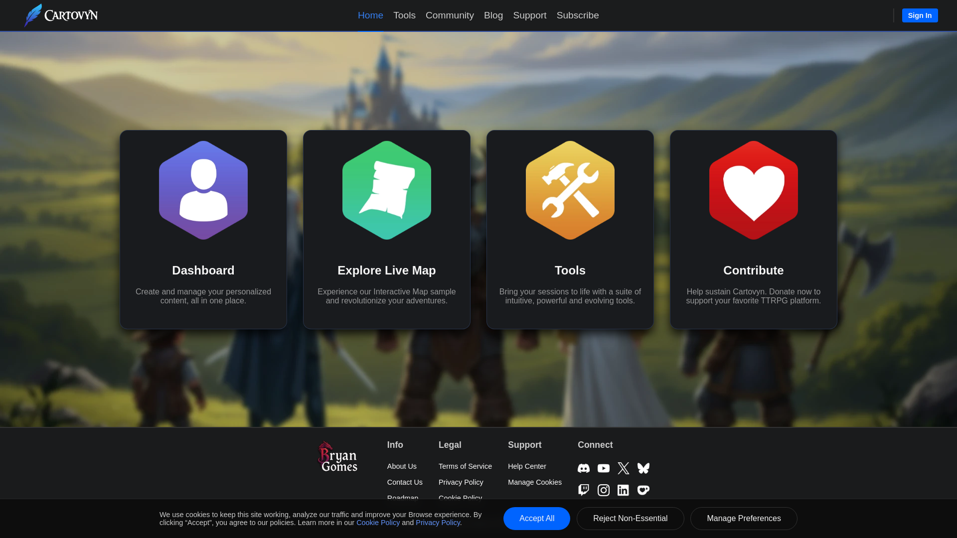 website screenshot of https://cartovyn.pages.dev/
